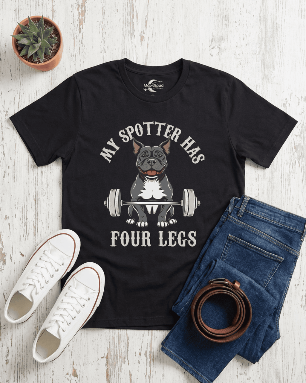 Workout Gym Dog T-Shirt - Funny Fitness Dog Lover Graphic Tee
