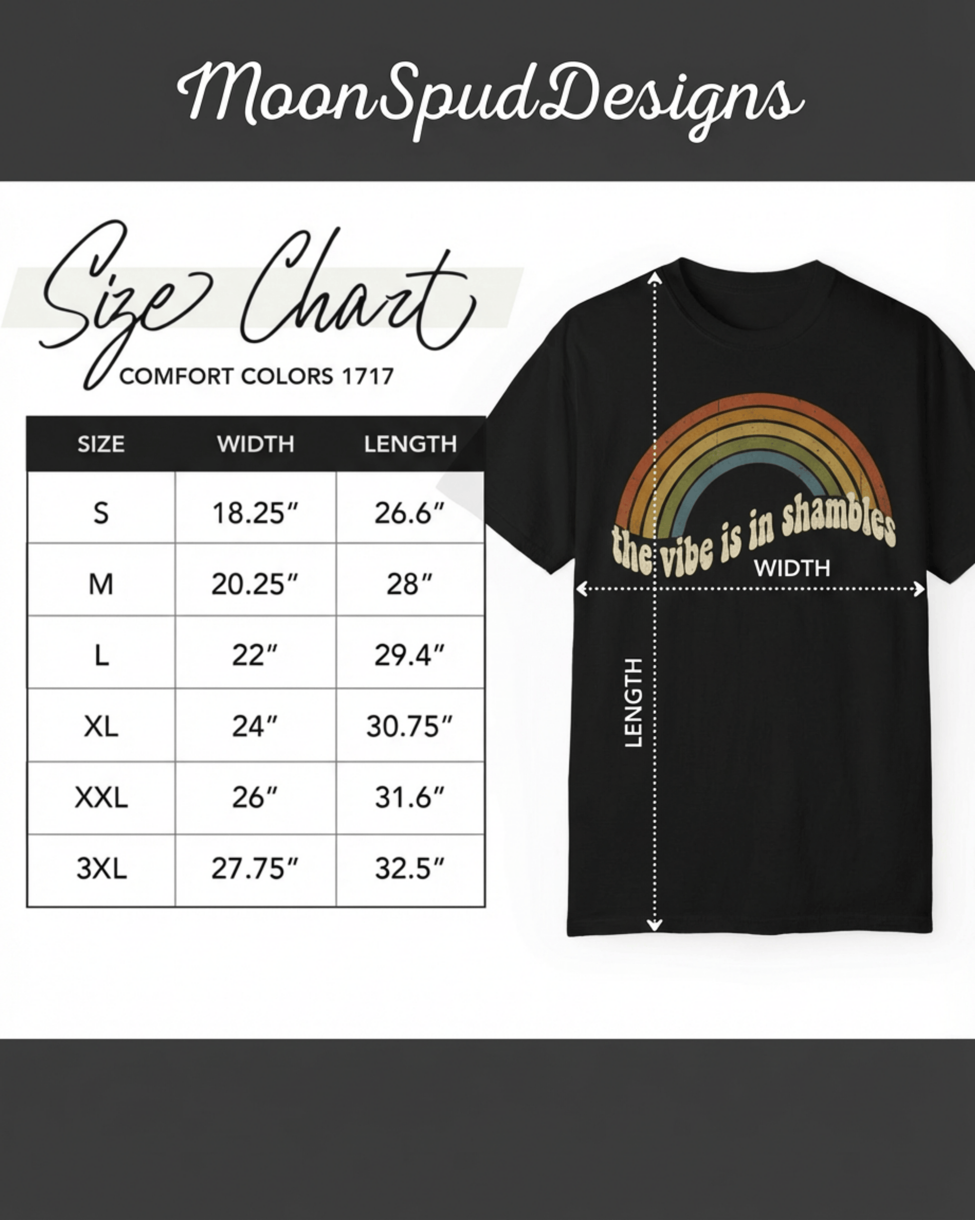 Comfort Colors The Vibe is in Shambles Rainbow T-Shirt - Retro 90s Y2K Graphic Tee