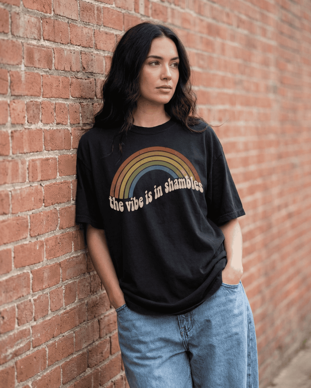 Comfort Colors The Vibe is in Shambles Rainbow T-Shirt - Retro 90s Y2K Graphic Tee