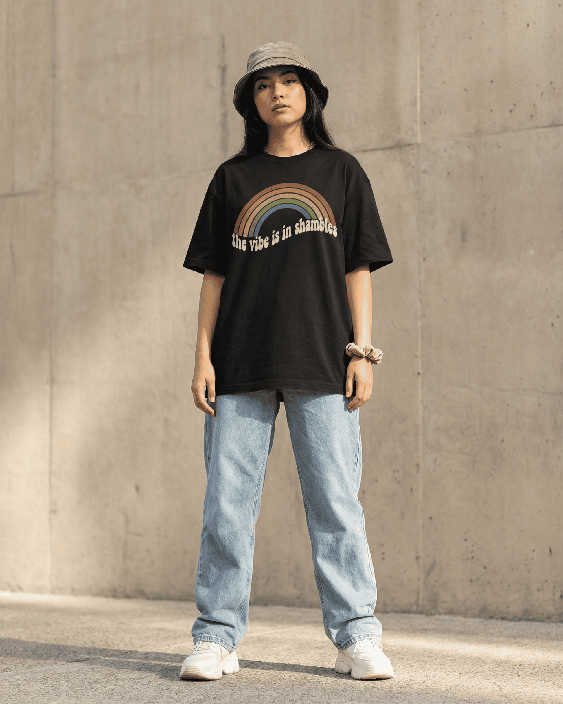 Comfort Colors The Vibe is in Shambles Rainbow T-Shirt - Retro 90s Y2K Graphic Tee