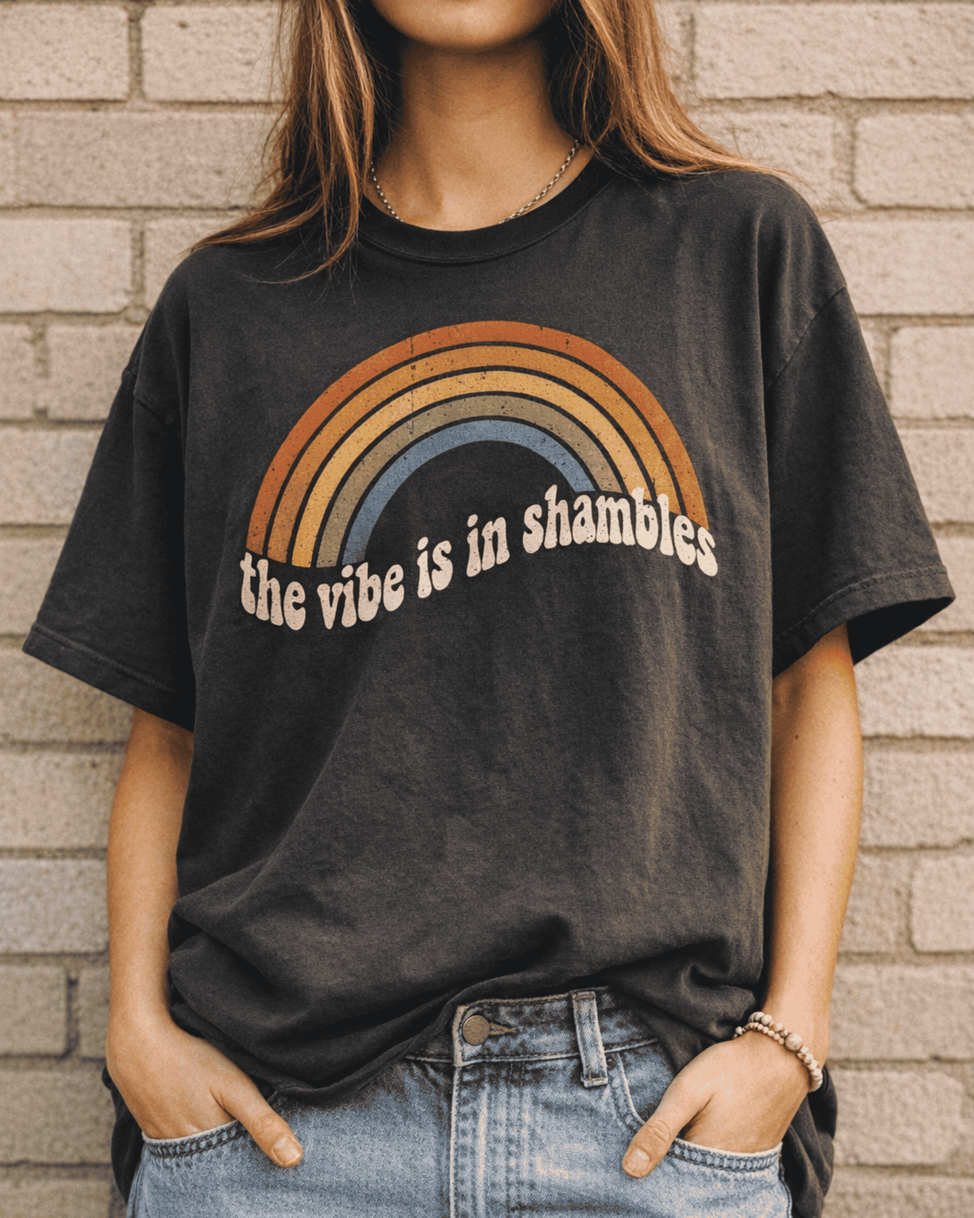 Comfort Colors The Vibe is in Shambles Rainbow T-Shirt - Retro 90s Y2K Graphic Tee