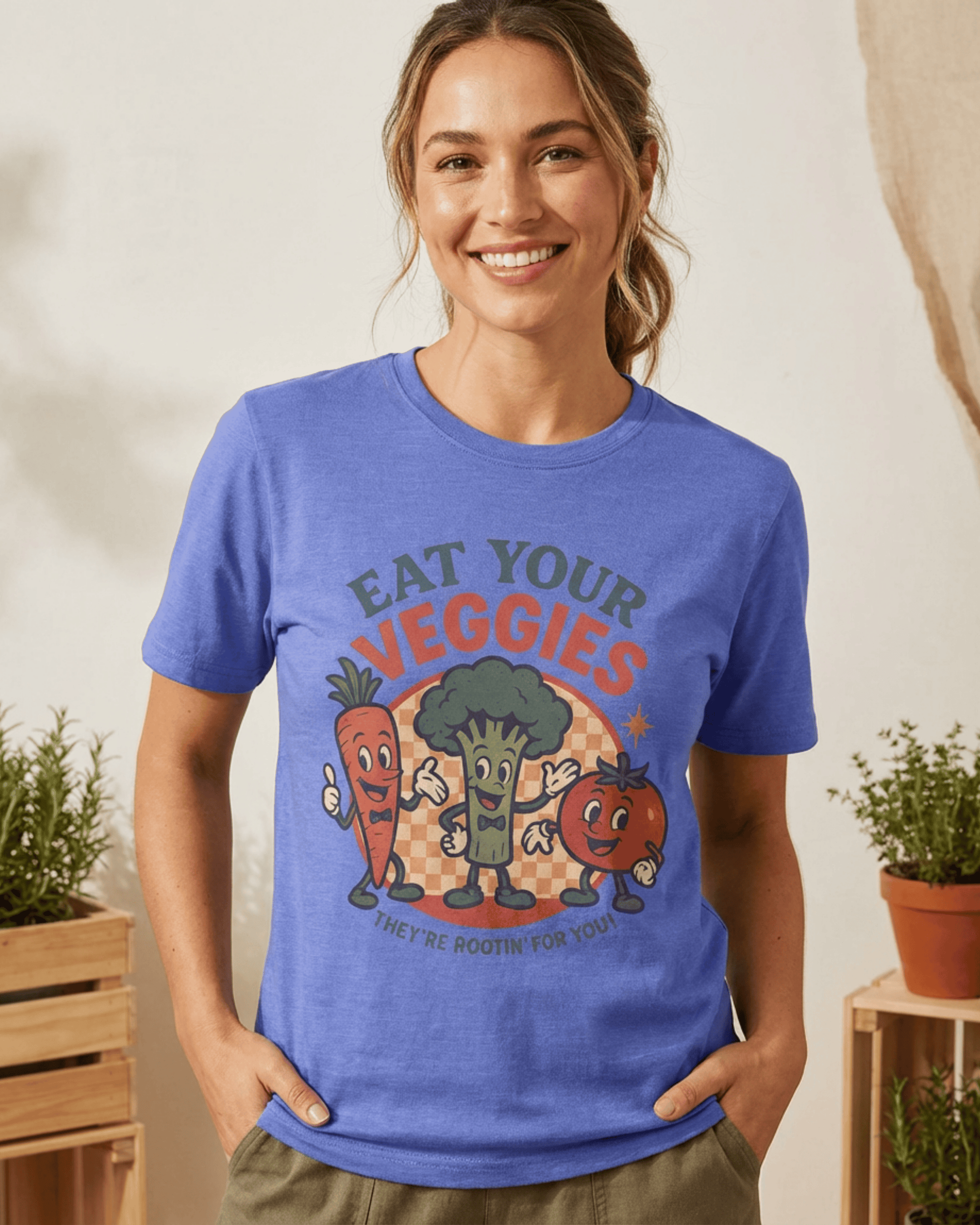 Eat Your Veggies Retro T-Shirt - Vegan Vegetarian Farmer's Market Graphic Tee