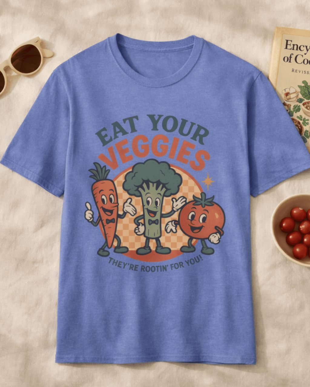 Eat Your Veggies Retro T-Shirt - Vegan Vegetarian Farmer's Market Graphic Tee