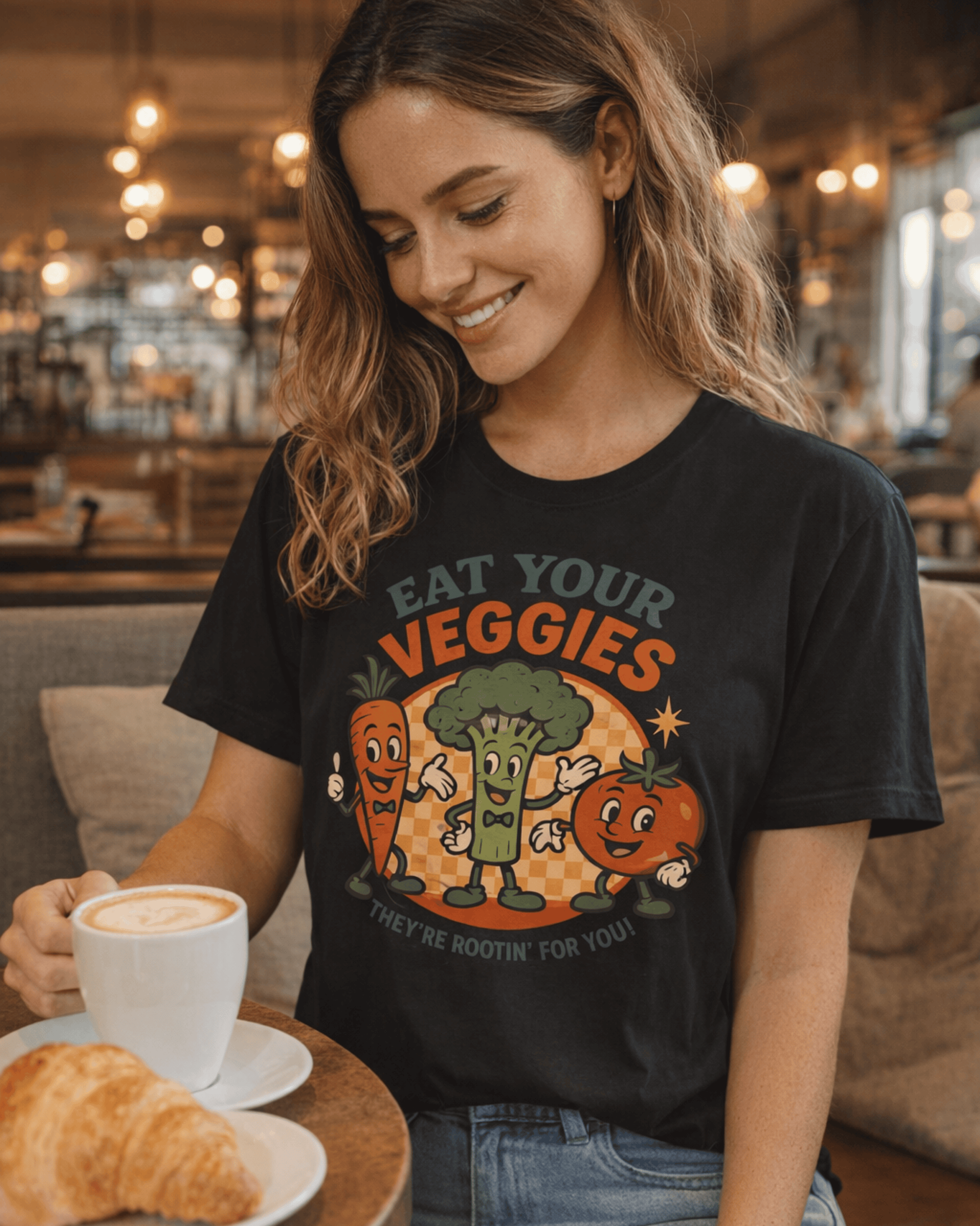 Eat Your Veggies Retro T-Shirt - Vegan Vegetarian Farmer's Market Graphic Tee