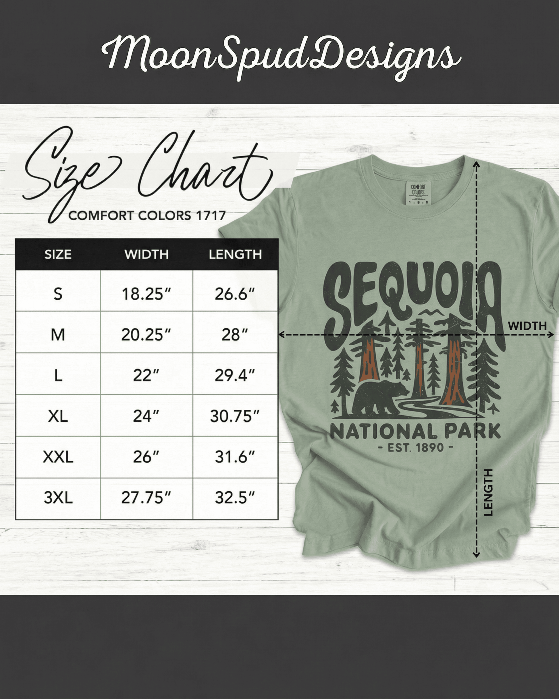 Comfort Colors Sequoia National Park T-Shirt - Nature Lover Outdoor Adventure Graphic Tee