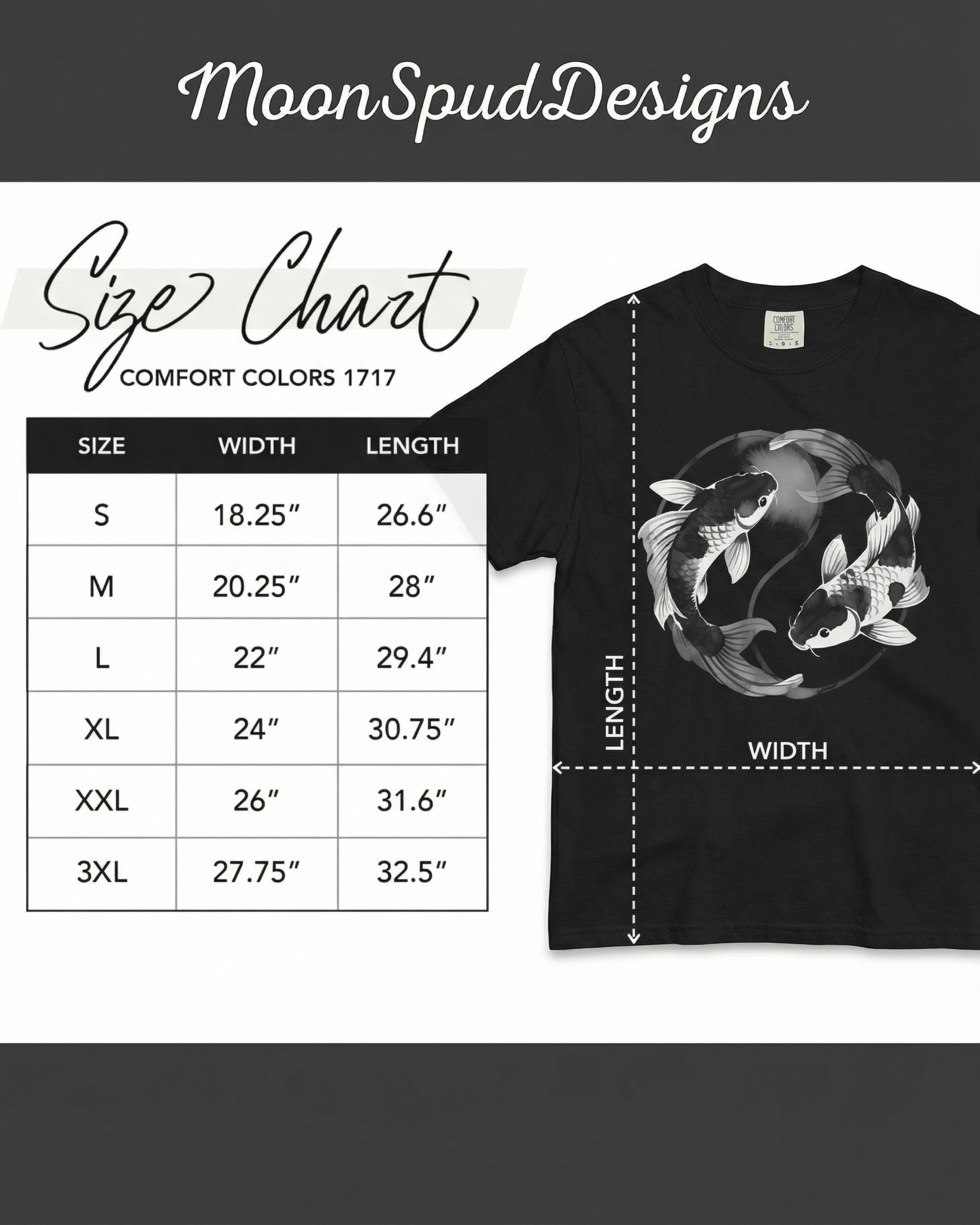 Comfort Colors Koi Yin Yang Fish T-Shirt - Peaceful Japanese Aesthetic Graphic Tee