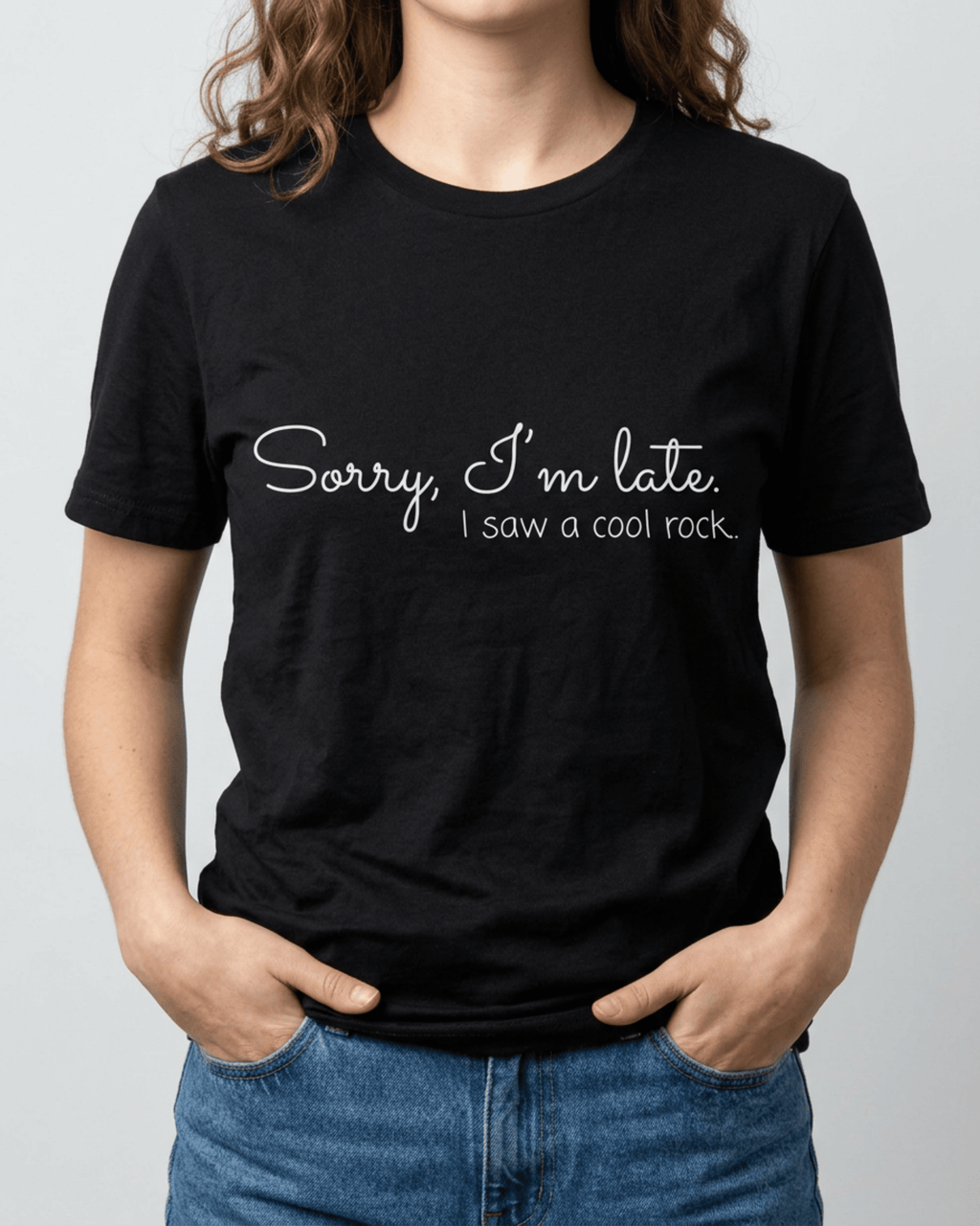 Sorry I'm Late, I Saw A Cool Rock T-Shirt - Rock Hound Collector Graphic Tee
