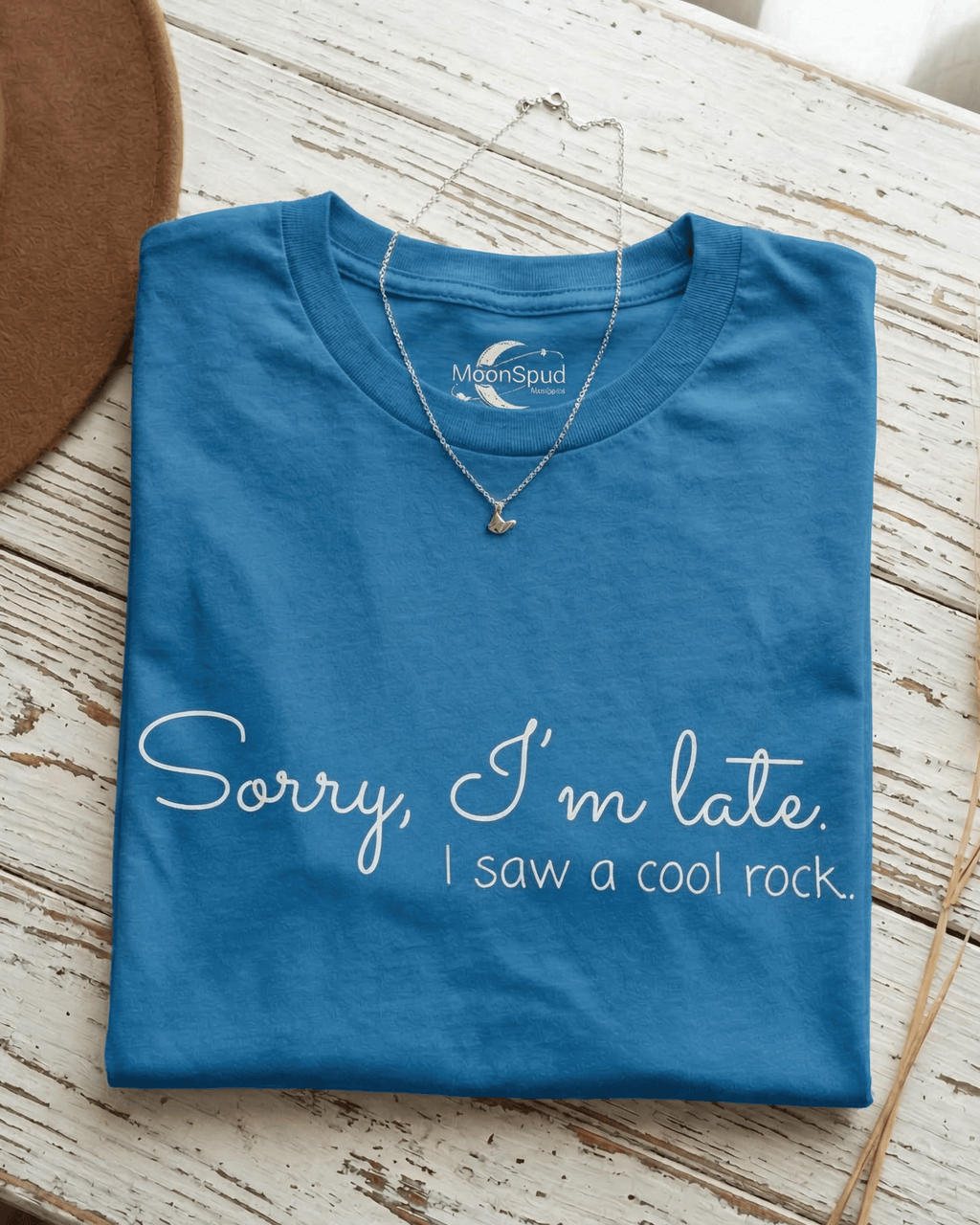 Sorry I'm Late, I Saw A Cool Rock T-Shirt - Rock Hound Collector Graphic Tee