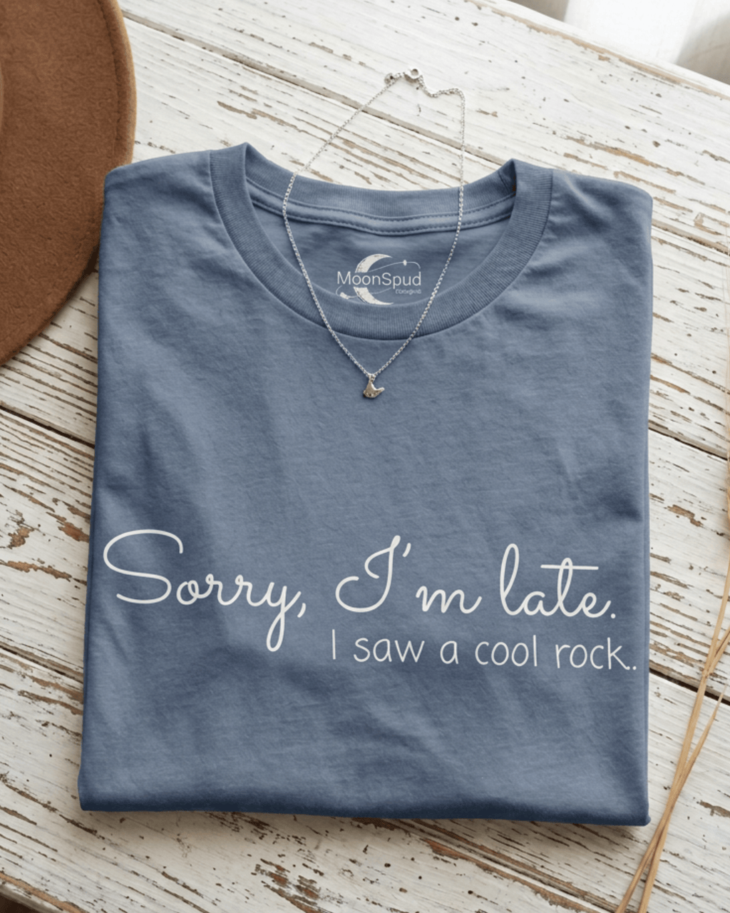 Sorry I'm Late, I Saw A Cool Rock T-Shirt - Rock Hound Collector Graphic Tee