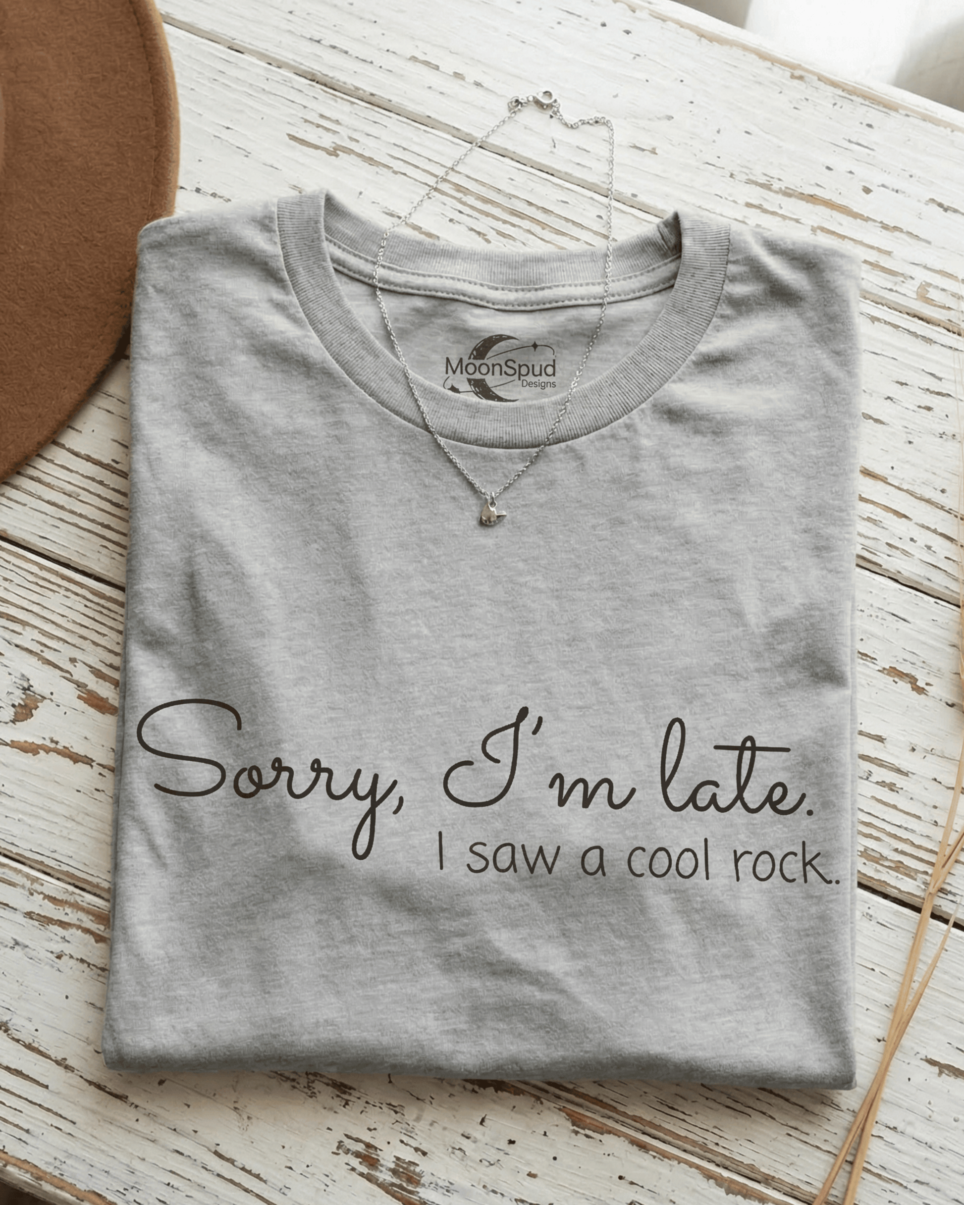 Sorry I'm Late, I Saw A Cool Rock T-Shirt - Rock Hound Collector Graphic Tee