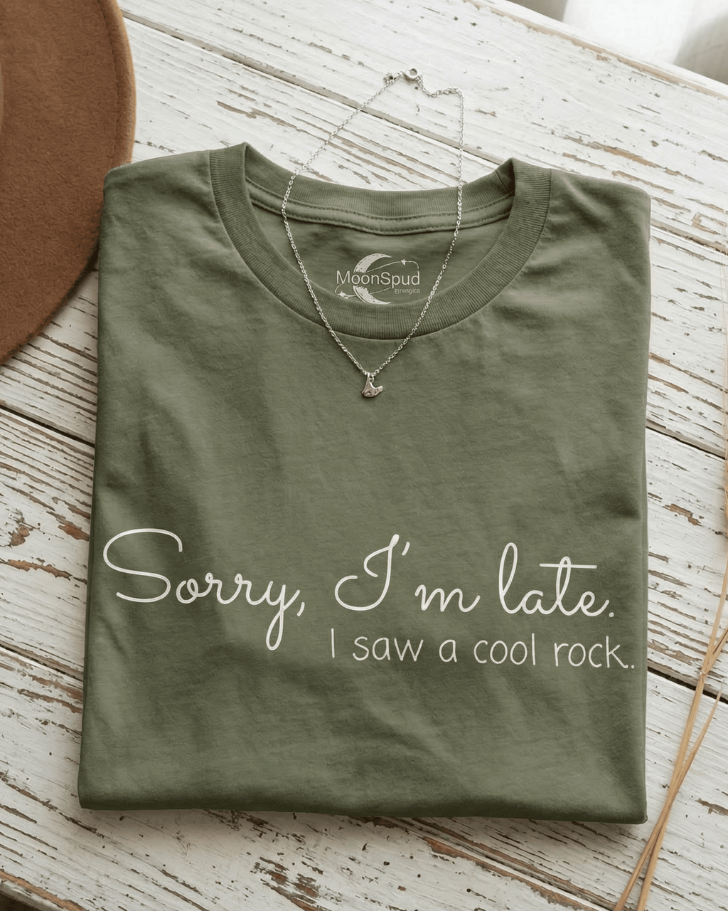 Sorry I'm Late, I Saw A Cool Rock T-Shirt - Rock Hound Collector Graphic Tee