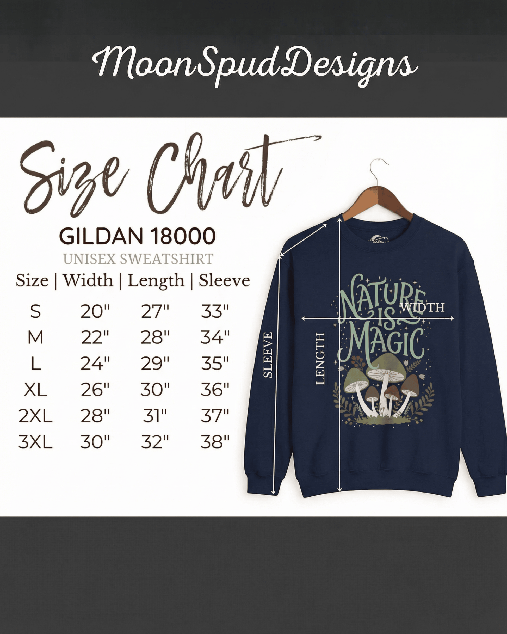 Nature is Magic Mushroom Sweatshirt - Cottagecore Aesthetic Pullover Crewneck