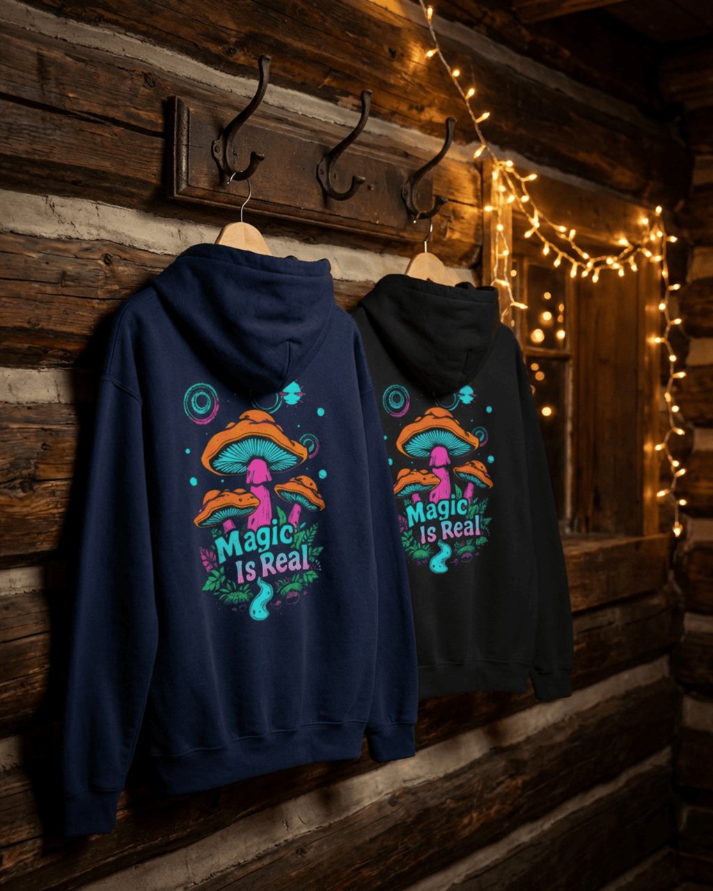 Mushroom Magical Forest Hoodie - Trippy Magic Is Real Hooded Sweatshirt