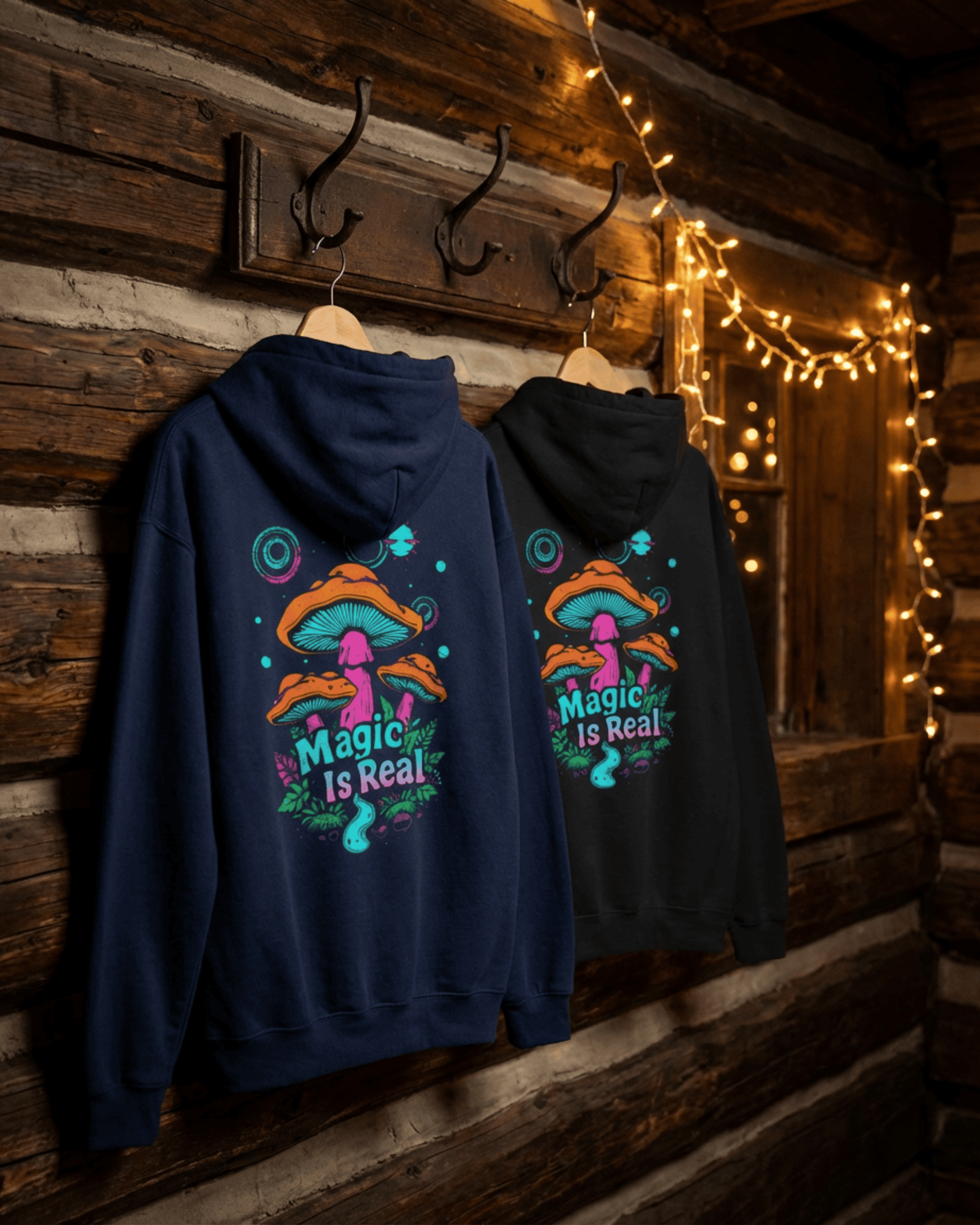 Mushroom Magical Forest Hoodie - Trippy Magic Is Real Hooded Sweatshirt