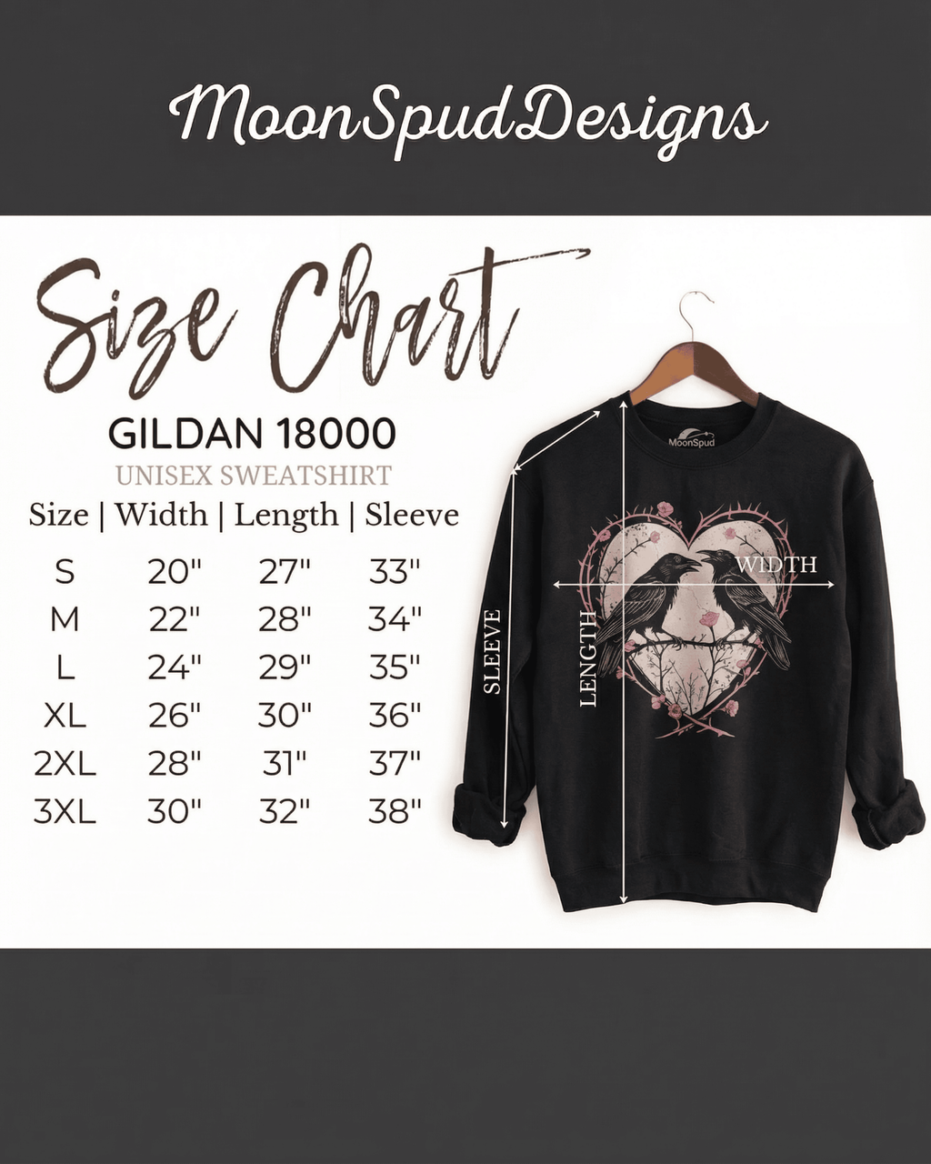 Raven Gothic Heart Sweatshirt - Whimsigoth Dark Romance Pullover Crewneck