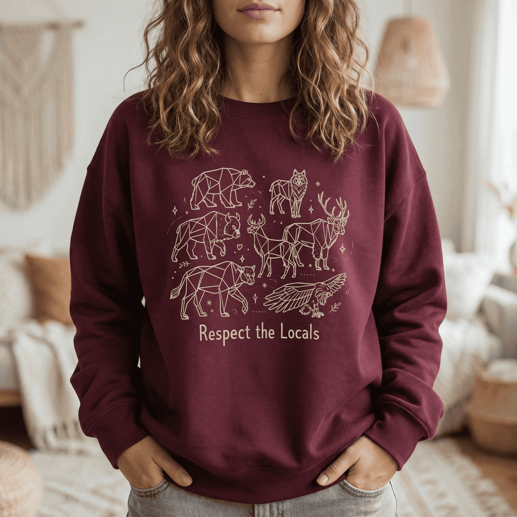 Respect The Locals Sweatshirt -  Nature Lover Wildlife Pullover Crewneck