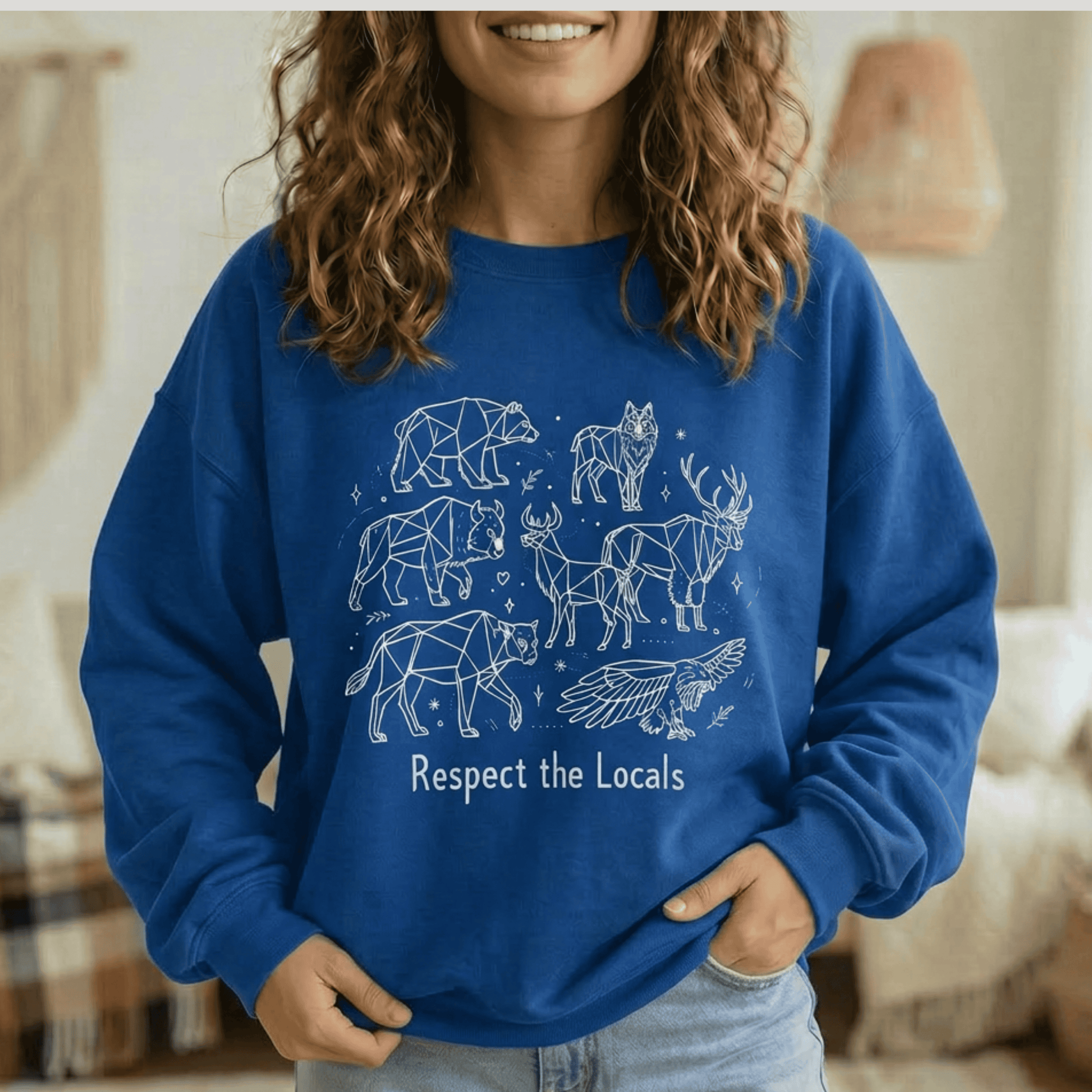 Respect The Locals Sweatshirt -  Nature Lover Wildlife Pullover Crewneck