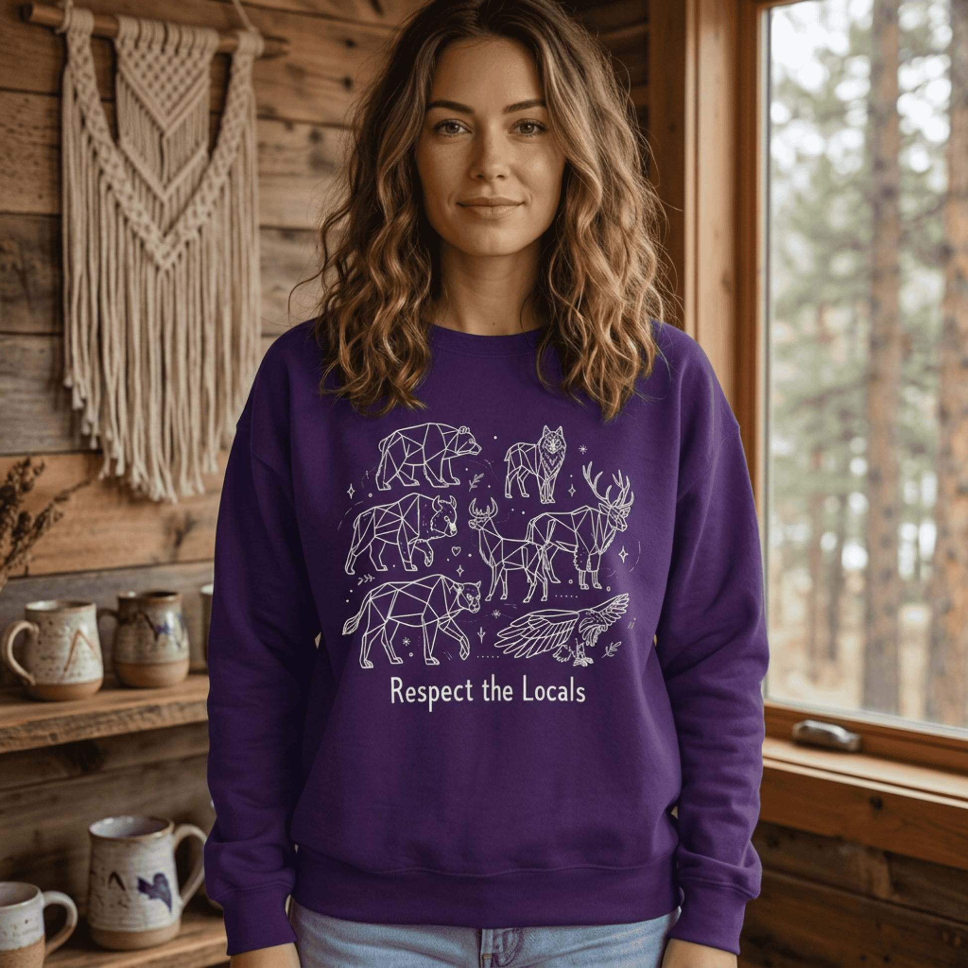 Respect The Locals Sweatshirt -  Nature Lover Wildlife Pullover Crewneck