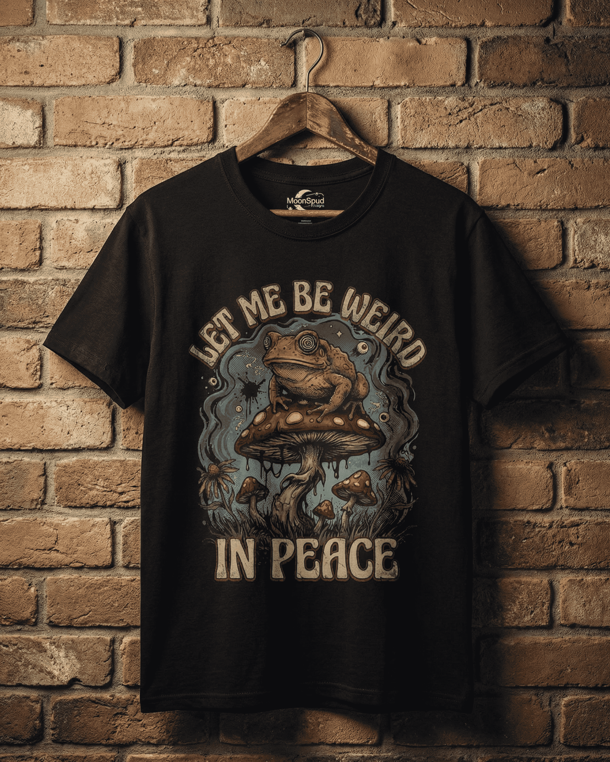 Quirky Grunge Aesthetic T-Shirt - Let Me Be Weird In Peace Frog Graphic Tee