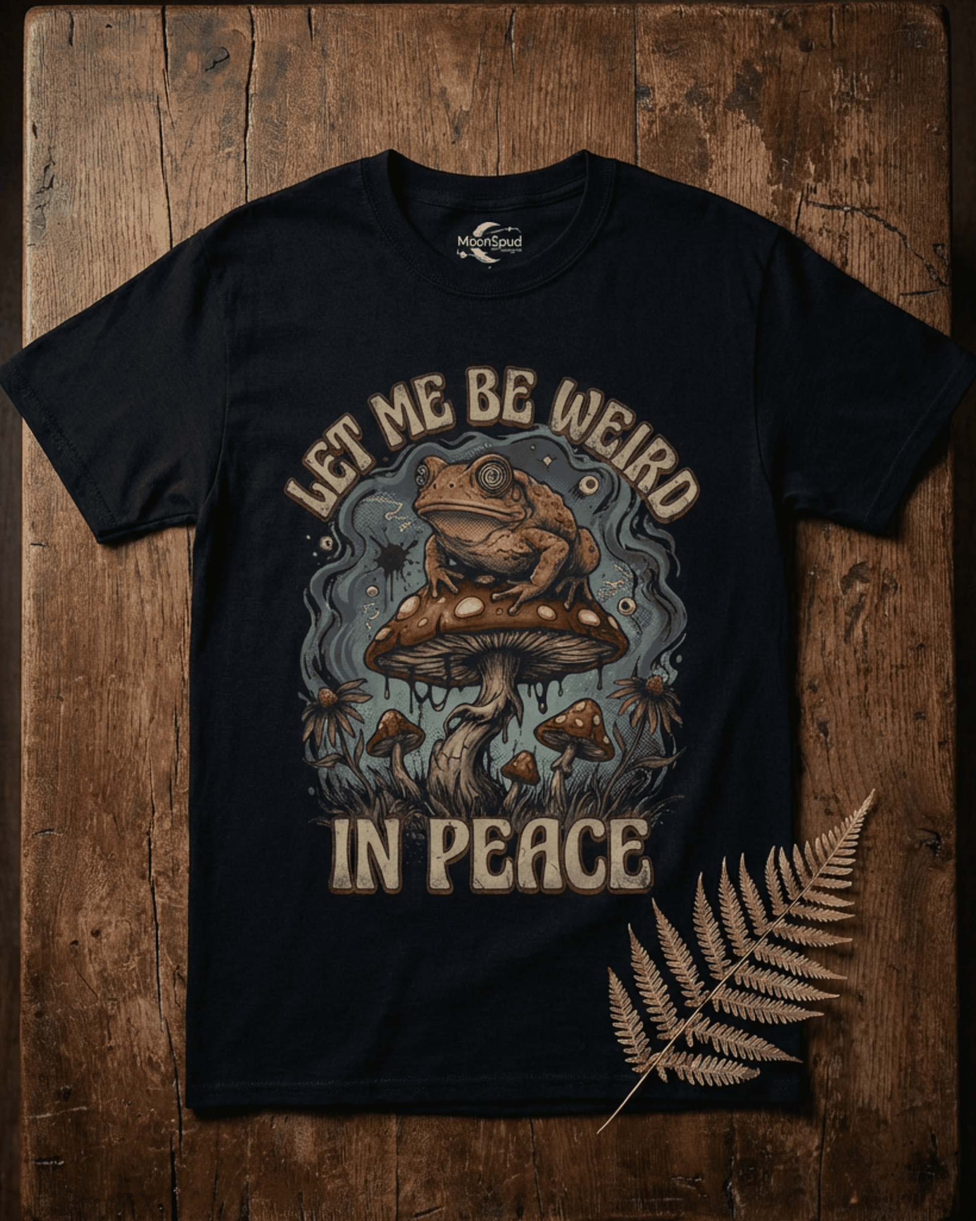 Quirky Grunge Aesthetic T-Shirt - Let Me Be Weird In Peace Frog Graphic Tee