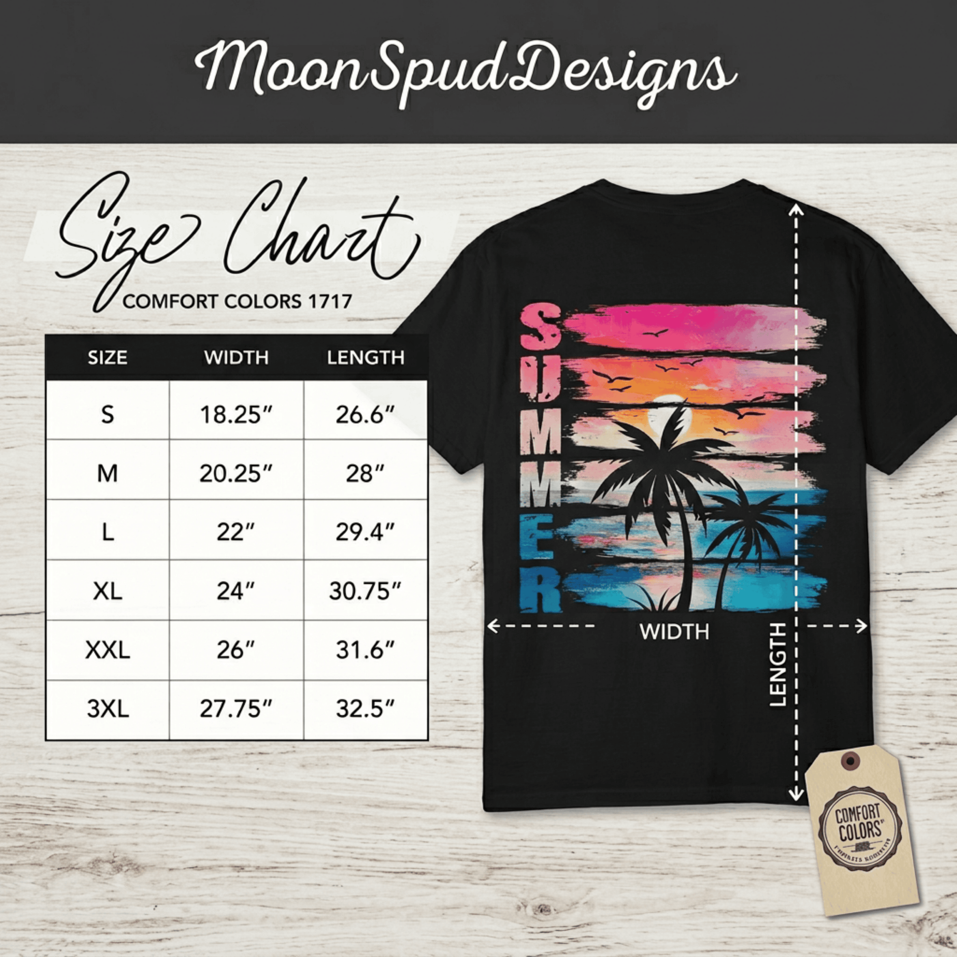 Retro Summer Sunset Beach T-Shirt - Comfort Colors Distressed Palm Tree Graphic Tee
