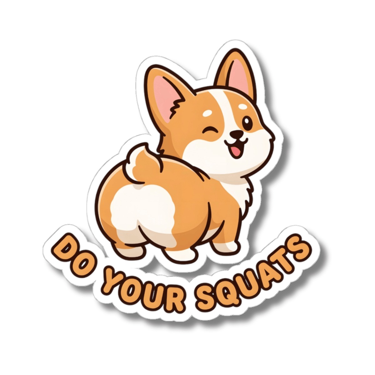 Do Your Squats Funny Corgi Dog Sticker - Gym Workout Motivation Vinyl Decal 3" 4" 6" Inch