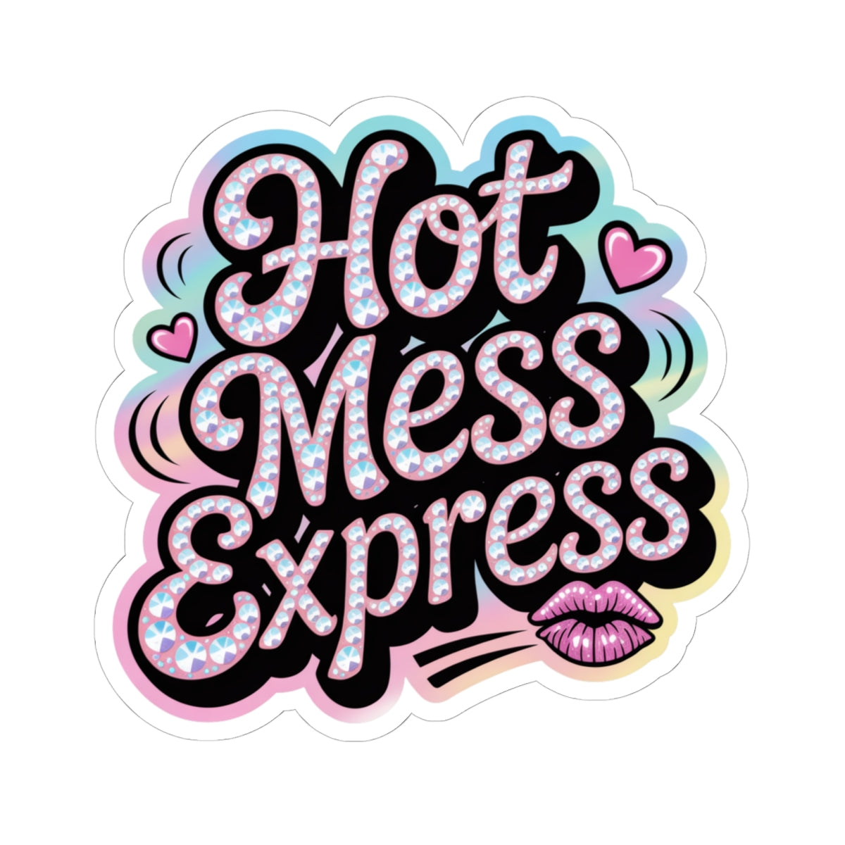 Y2K Hot Mess Express Sticker - Funny Retro 2000s Aesthetic Attitude Quote Decal