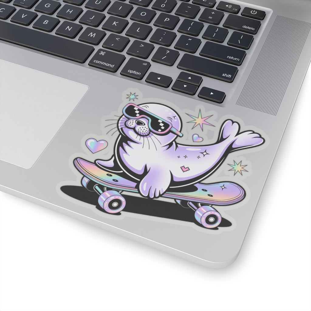 Y2K Baby Seal Skateboarding Sticker – Cute 2000s Aesthetic Retro Skater Decal