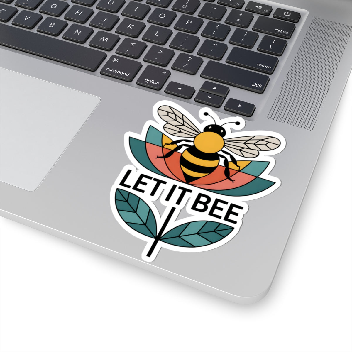 Let It Bee Geometric Bumblebee Sticker -  Retro Floral Honeybee Vinyl Decal 3" 4" 6" Inch