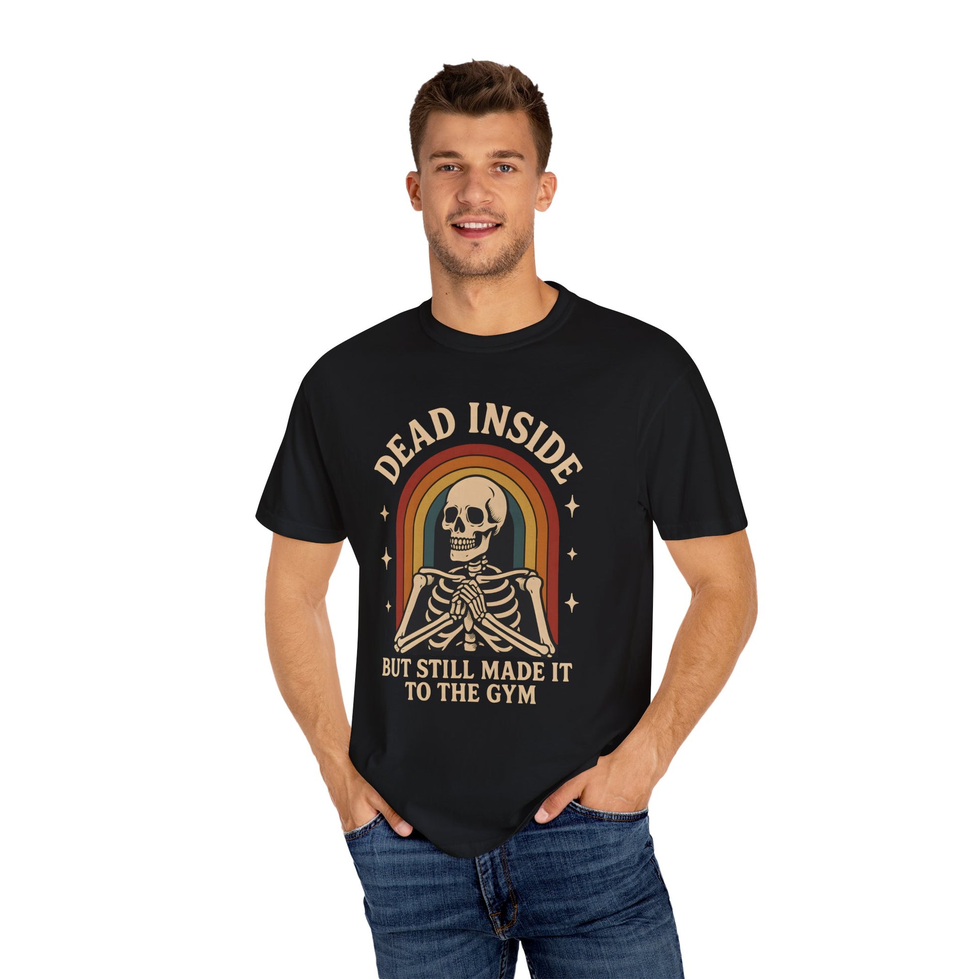 Funny Retro Gym Shirt - Dead Inside But Still Made It To the Gym