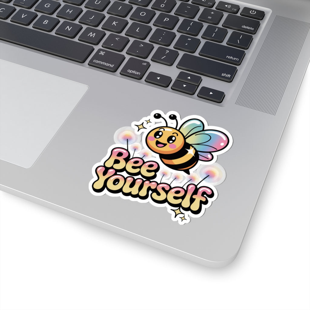 Bee Yourself Sticker Cute Y2K Aesthetic Rainbow Wings Bee Decal Positive Quote