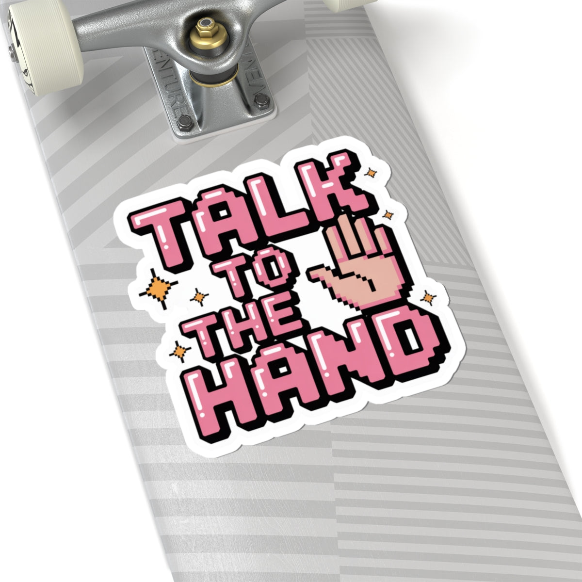 Y2K Talk To The Hand Sticker Funny 2000s Aesthetic Sassy Attitude Decal Retro Pink Pixel Art