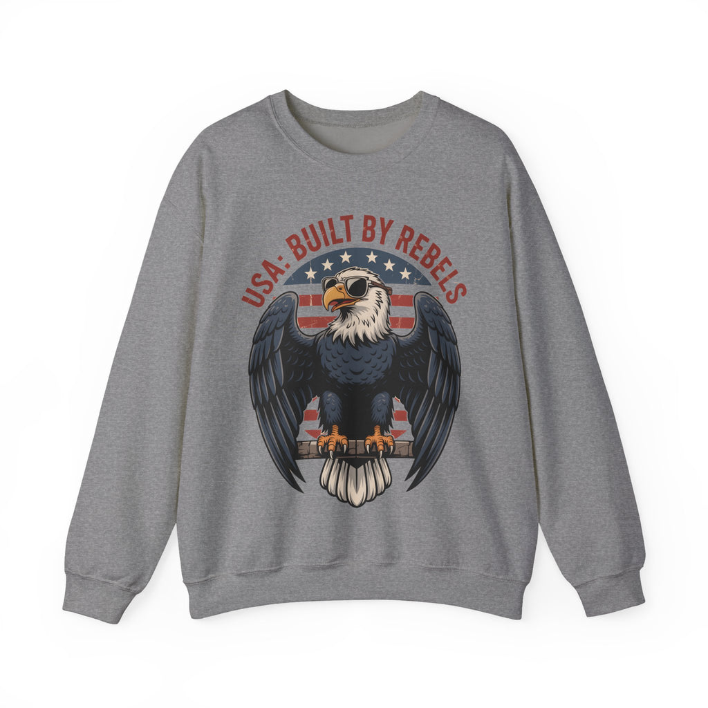Patriotic 4th of July Sweatshirt USA Eagle Pullover Liberty 1776 Gildan 18000