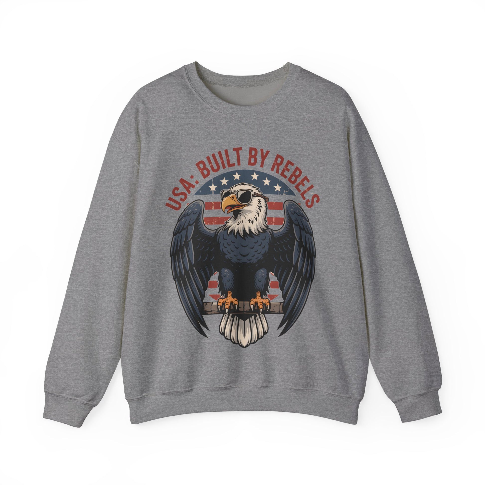 Patriotic 4th of July Sweatshirt USA Eagle Pullover Liberty 1776 Gildan 18000