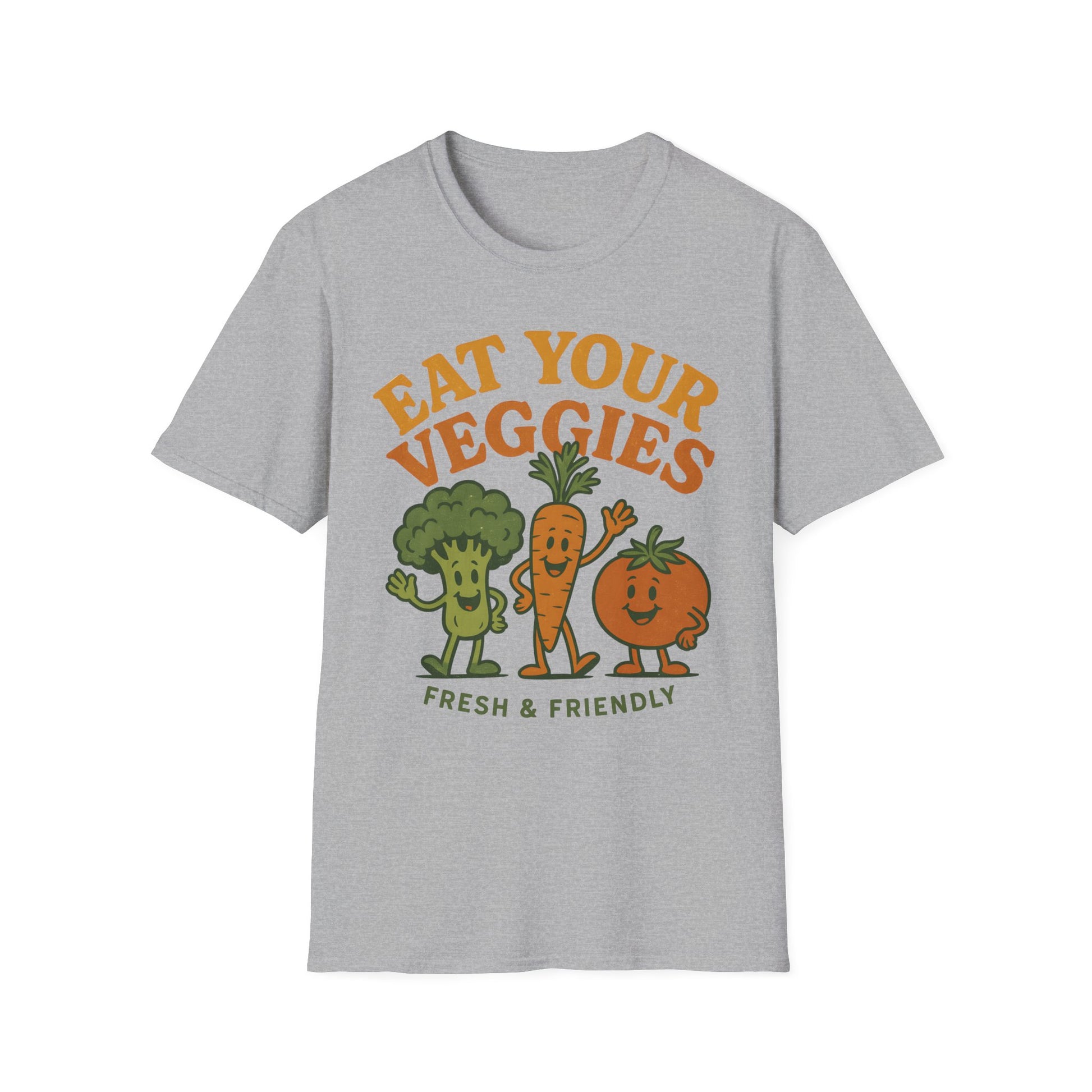 Retro Eat Your Veggies T-Shirt - Vintage Retro Vegan Vegetarian Tee