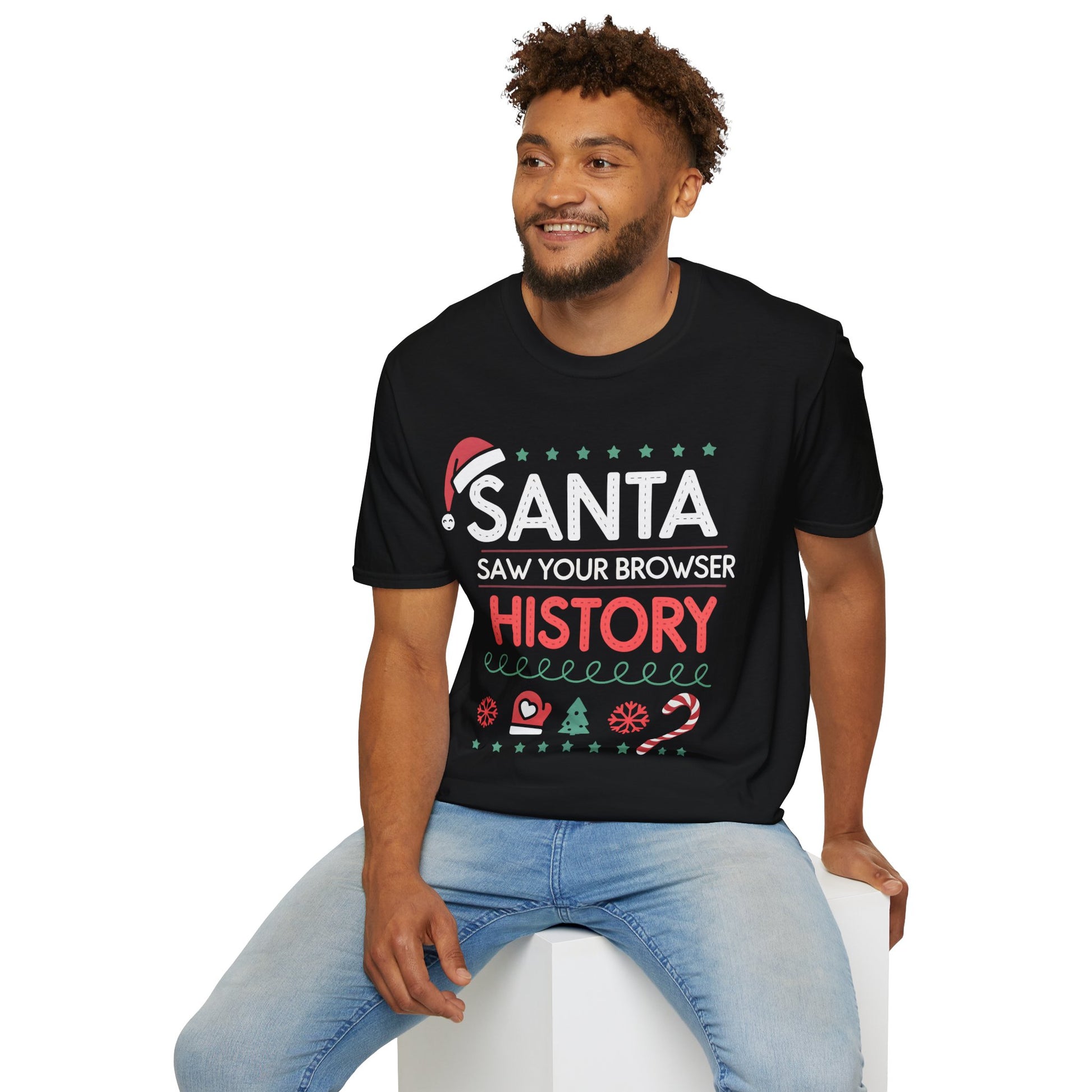 Funny Christmas Graphic Tee - Santa Saw Your Browser History T-Shirt
