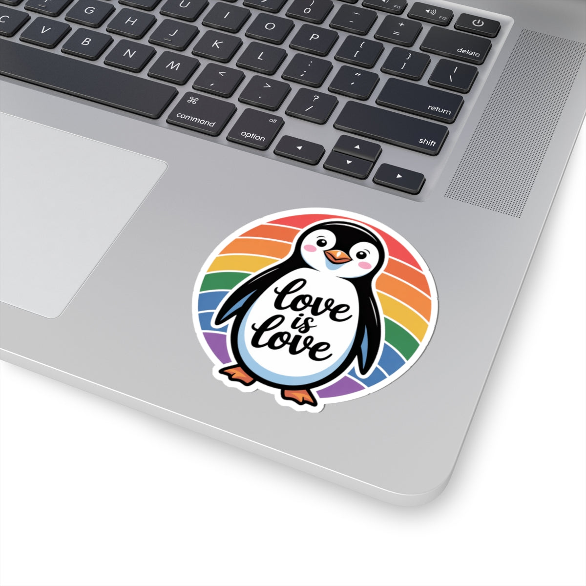 LGBTQ+ Pride Penguin Rainbow Love Is Love Sticker – Cute Colorful Penguin