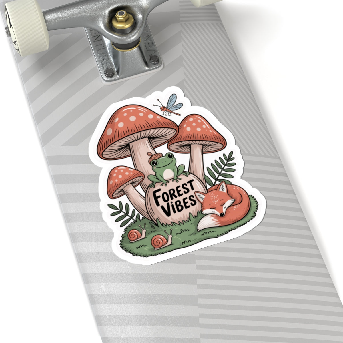 Forest Vibes Sticker Cute Frog Fox Mushrooms Snail Ladybug Woodland Creatures