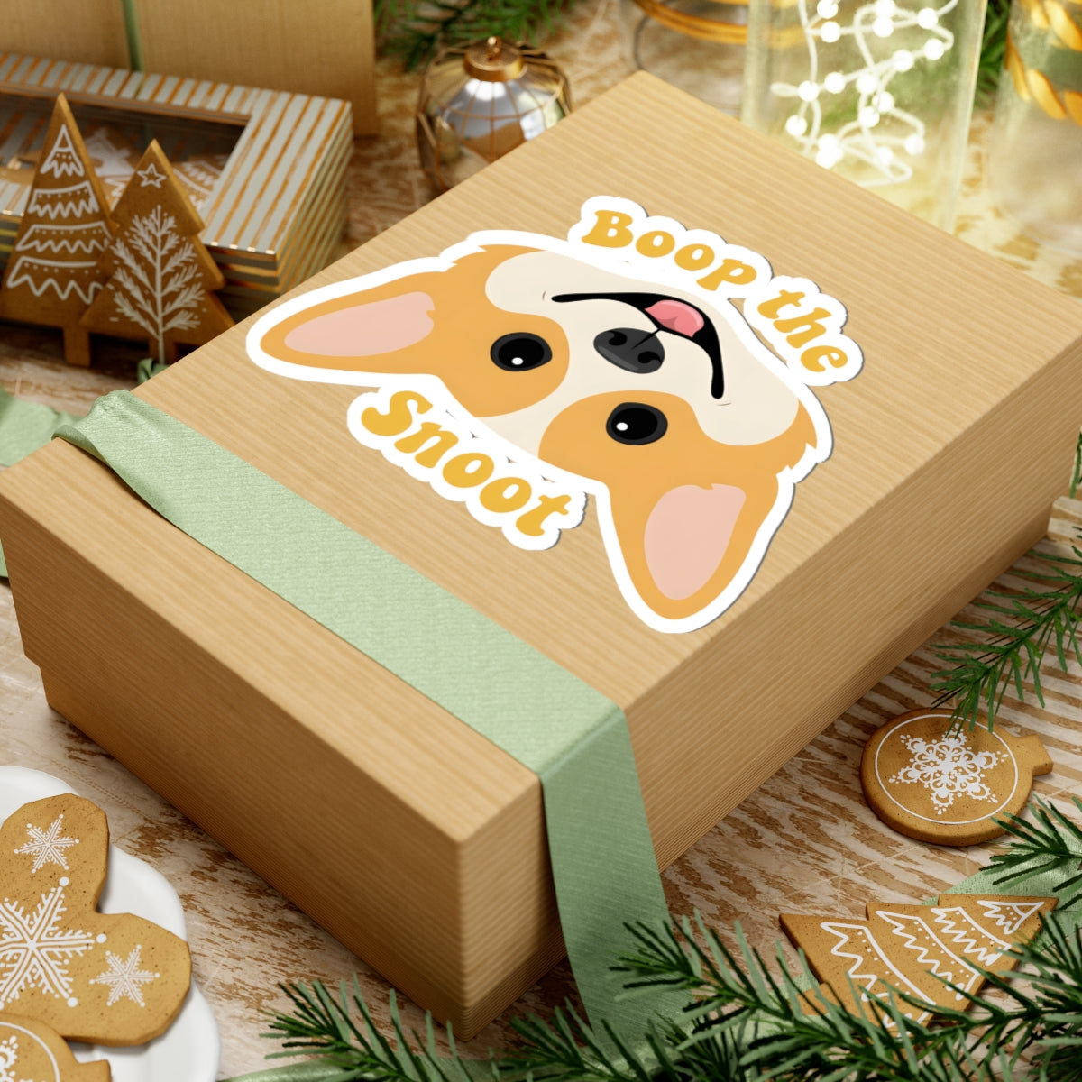 Boop the Snoot Dog Lover Sticker - Cute Corgi Puppy Face Vinyl Decal 3" 4" 6" Inch