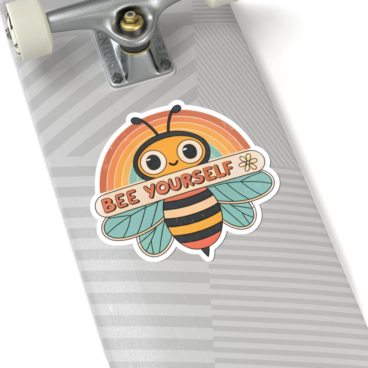 Cute Bee Yourself Rainbow Sticker | Positive Inspirational Quote Vinyl Decal