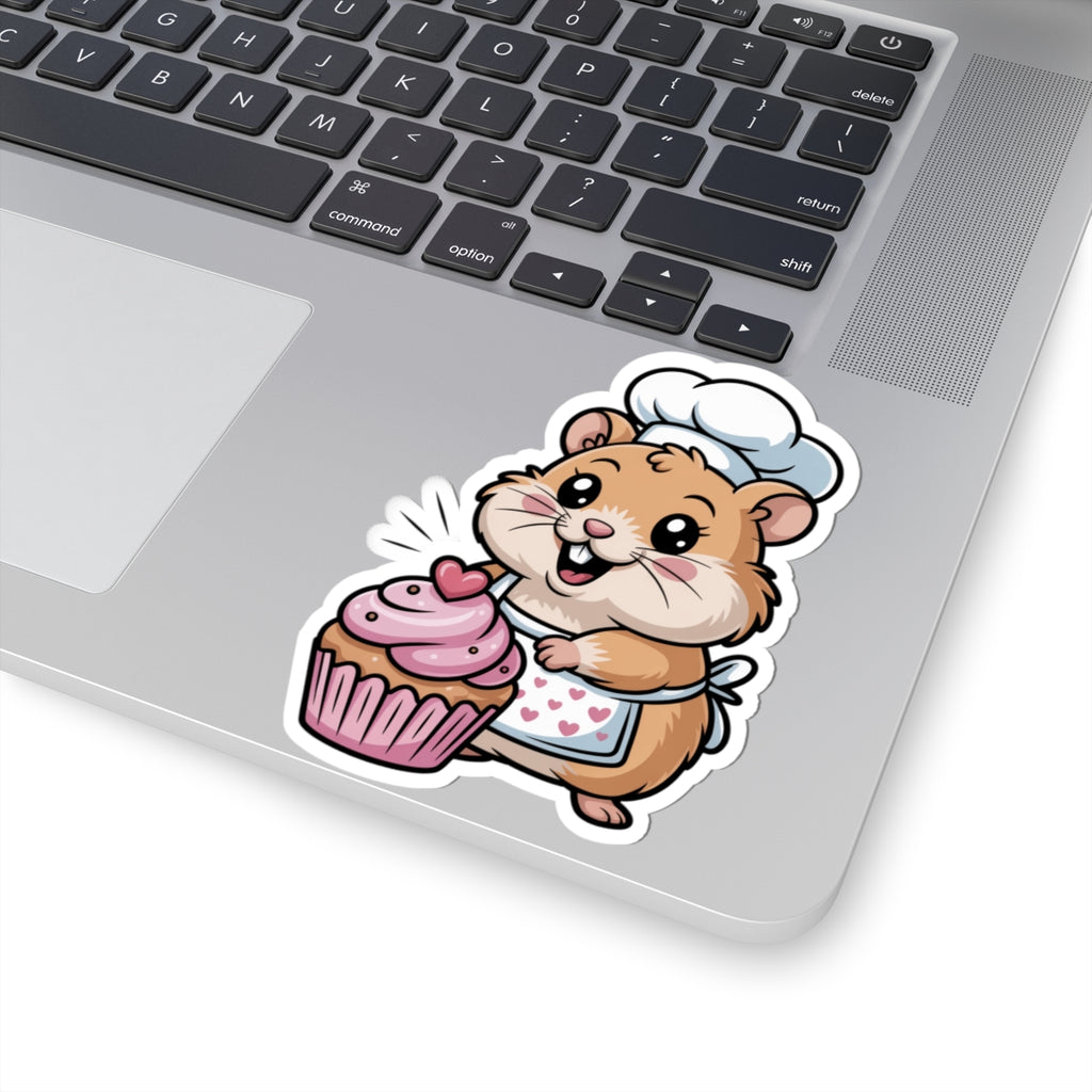 Kawaii Hamster Baking Sticker - Cute Cupcake Animal Chef Dessert Vinyl Decal