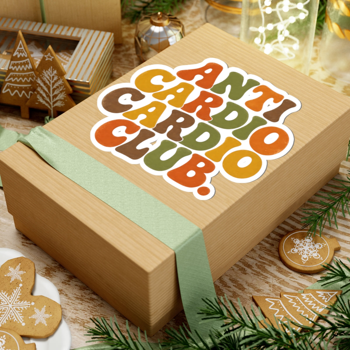 Anti Cardio Cardio Club Sticker - Groovy Funny Gym Workout Vinyl Decal 3" 4" 6" Inch