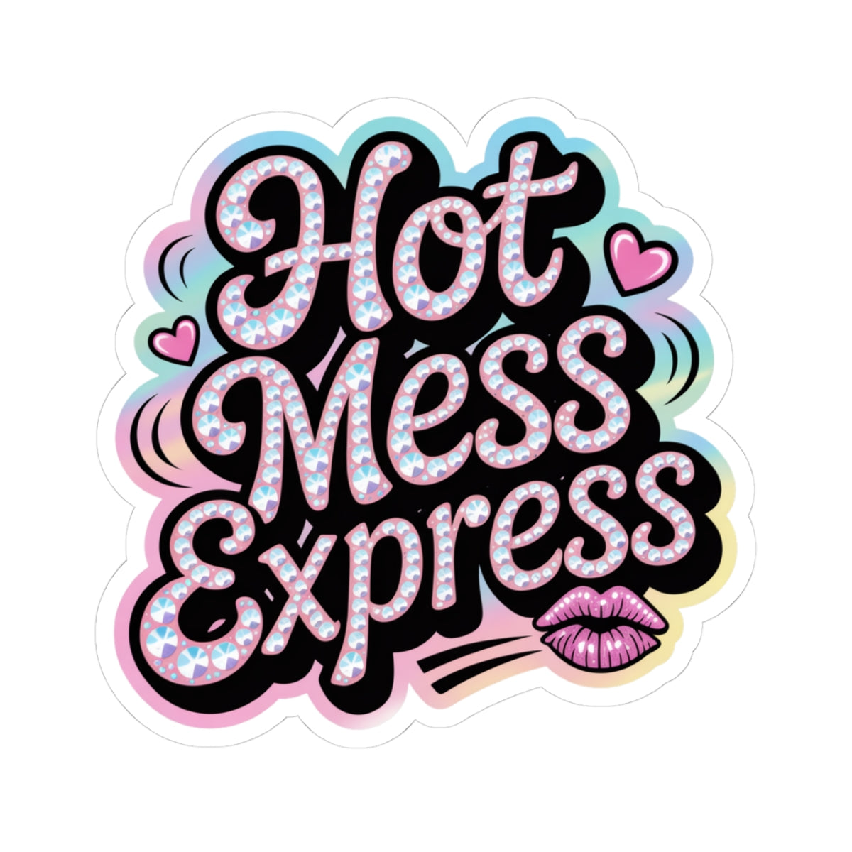 Y2K Hot Mess Express Sticker - Funny Retro 2000s Aesthetic Attitude Quote Decal