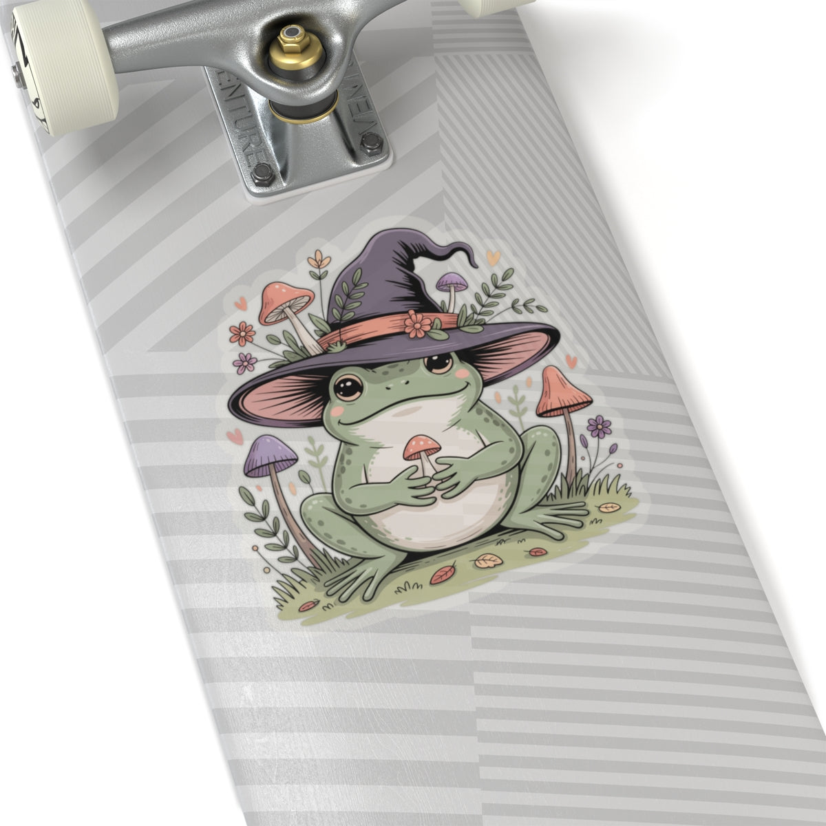 Cottagecore Frog & Mushrooms Sticker - Wildflower Fall Aesthetic Vinyl Decal