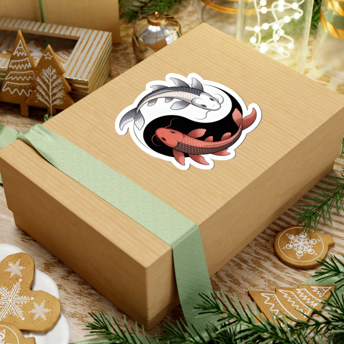 Koi Fish Yin Yang Feng Shui Zen Sticker - Japanese Inspired Balance And Harmony Decal