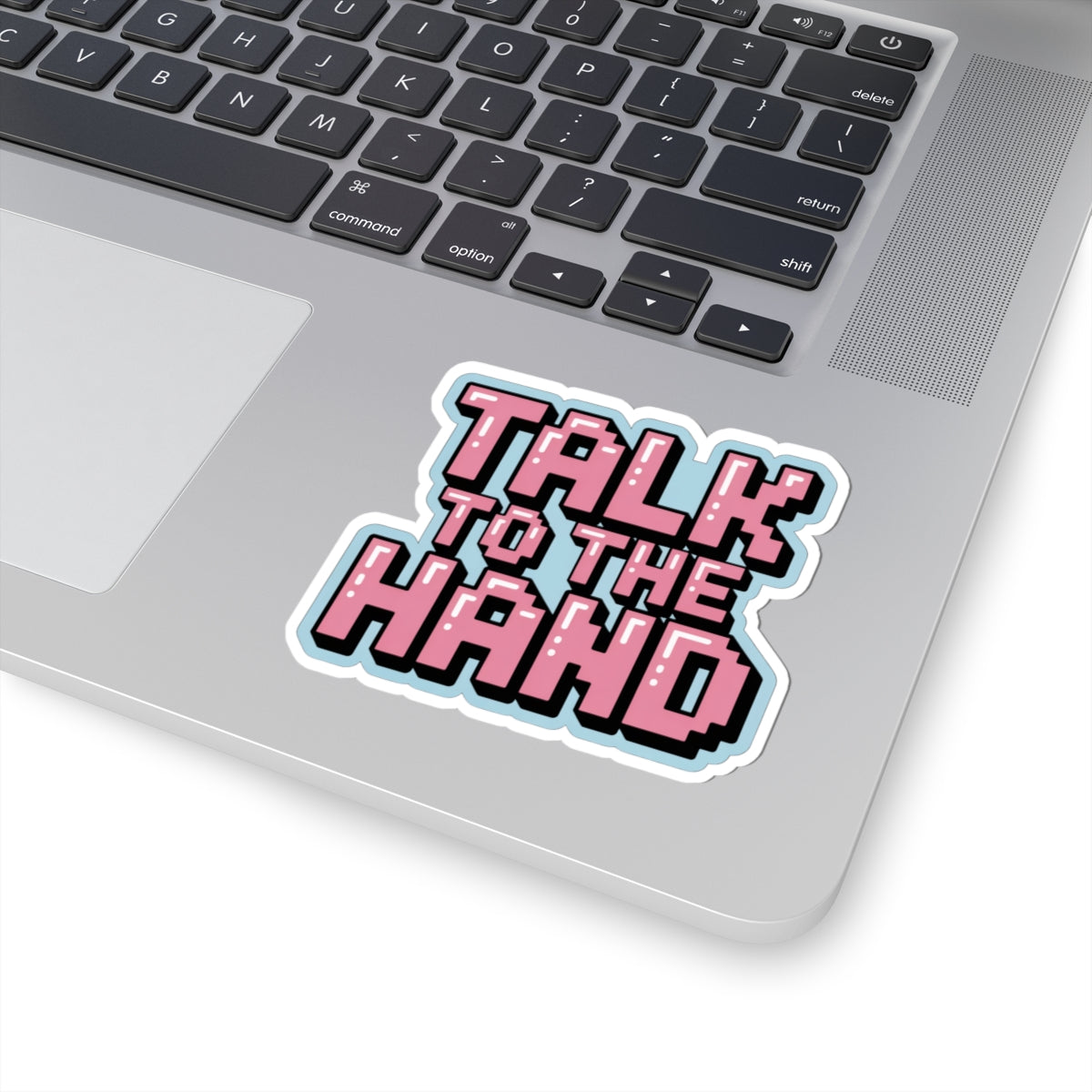 Y2K Talk To The Hand Sticker - Funny Retro 2000s Aesthetic Pink Pixel Art Decal
