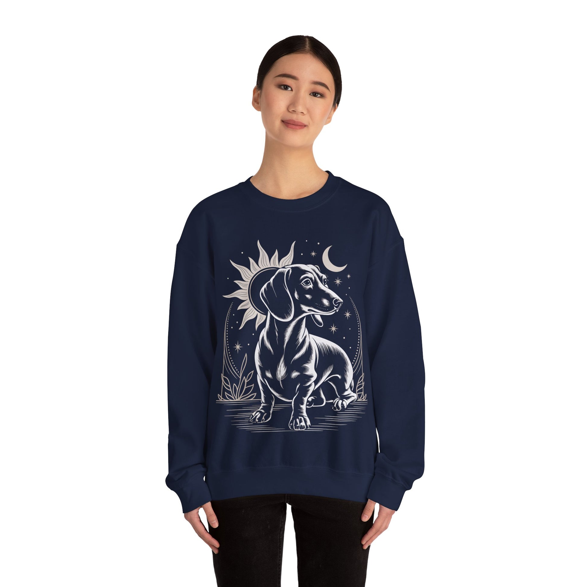 Dachshund Long Dog Sweatshirt - Celestial Boho Doxie Weiner Dog Lover Pullover