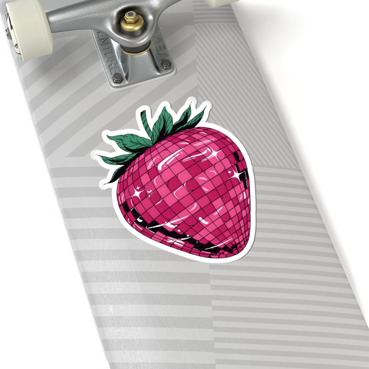Disco Ball Strawberry Sticker -  Groovy Y2K Pink Fruit Vinyl Decal 3" 4" 6" Inch