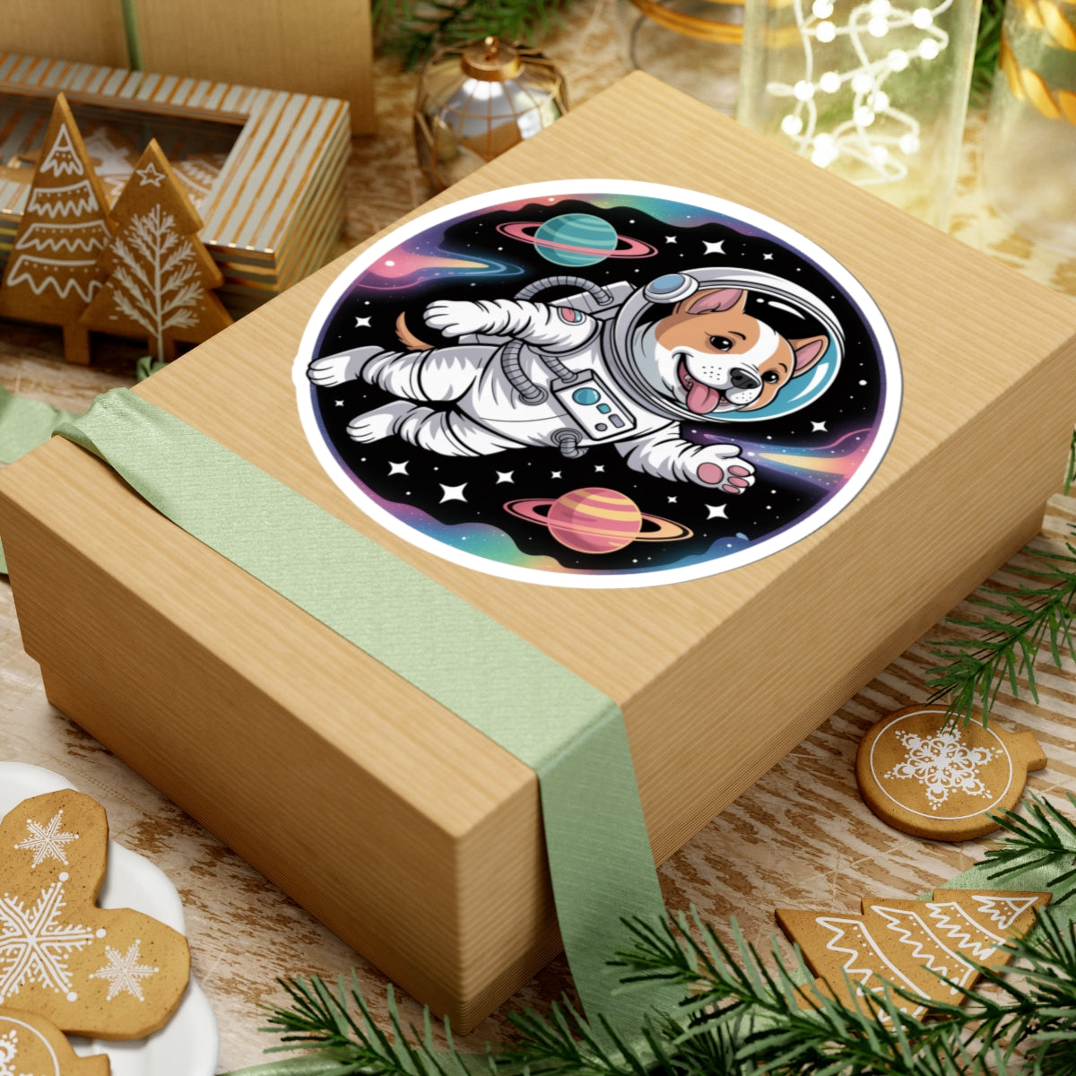 Astronaut Dog Lover Pitbull Sticker - Cute Space Puppy Vinyl Decal 3" 4" 6" Inch