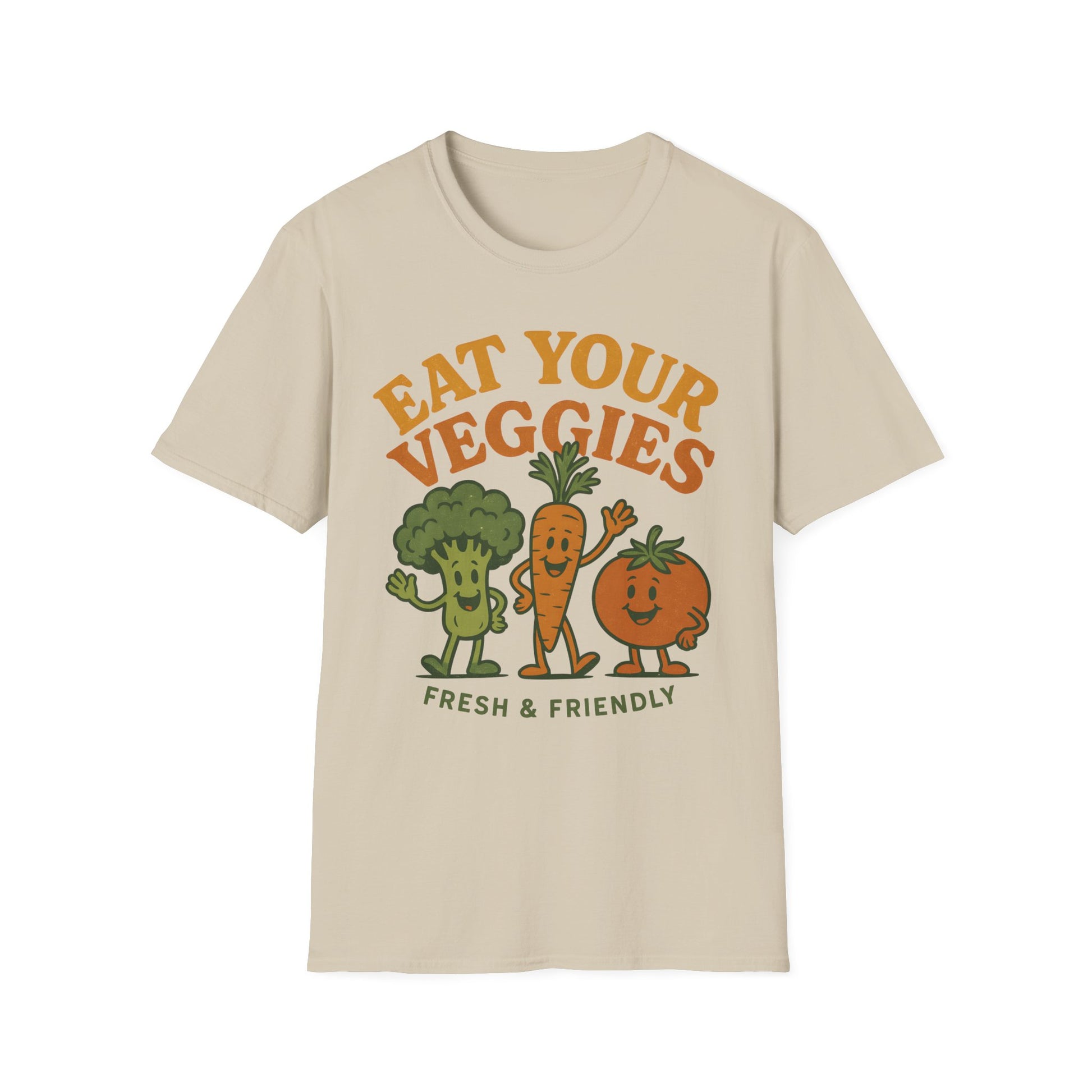 Retro Eat Your Veggies T-Shirt - Vintage Retro Vegan Vegetarian Tee